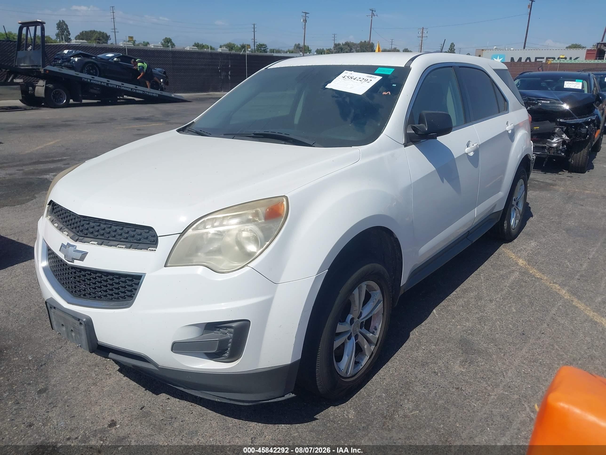 2015 Chevrolet Equinox Ls White vin: 2GNALAEKXF1107427
