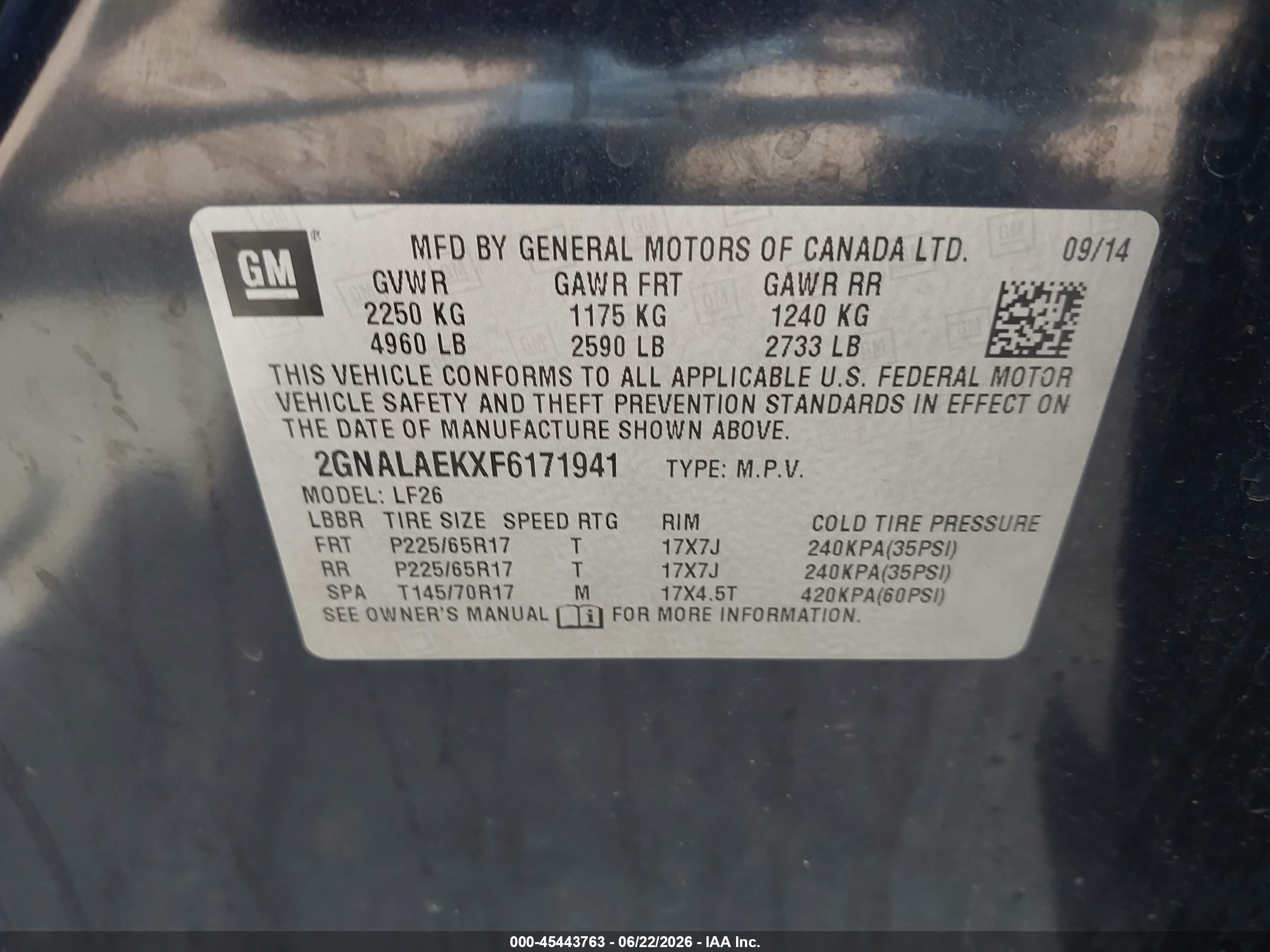 2015 Chevrolet Equinox Ls Black vin: 2GNALAEKXF6171941