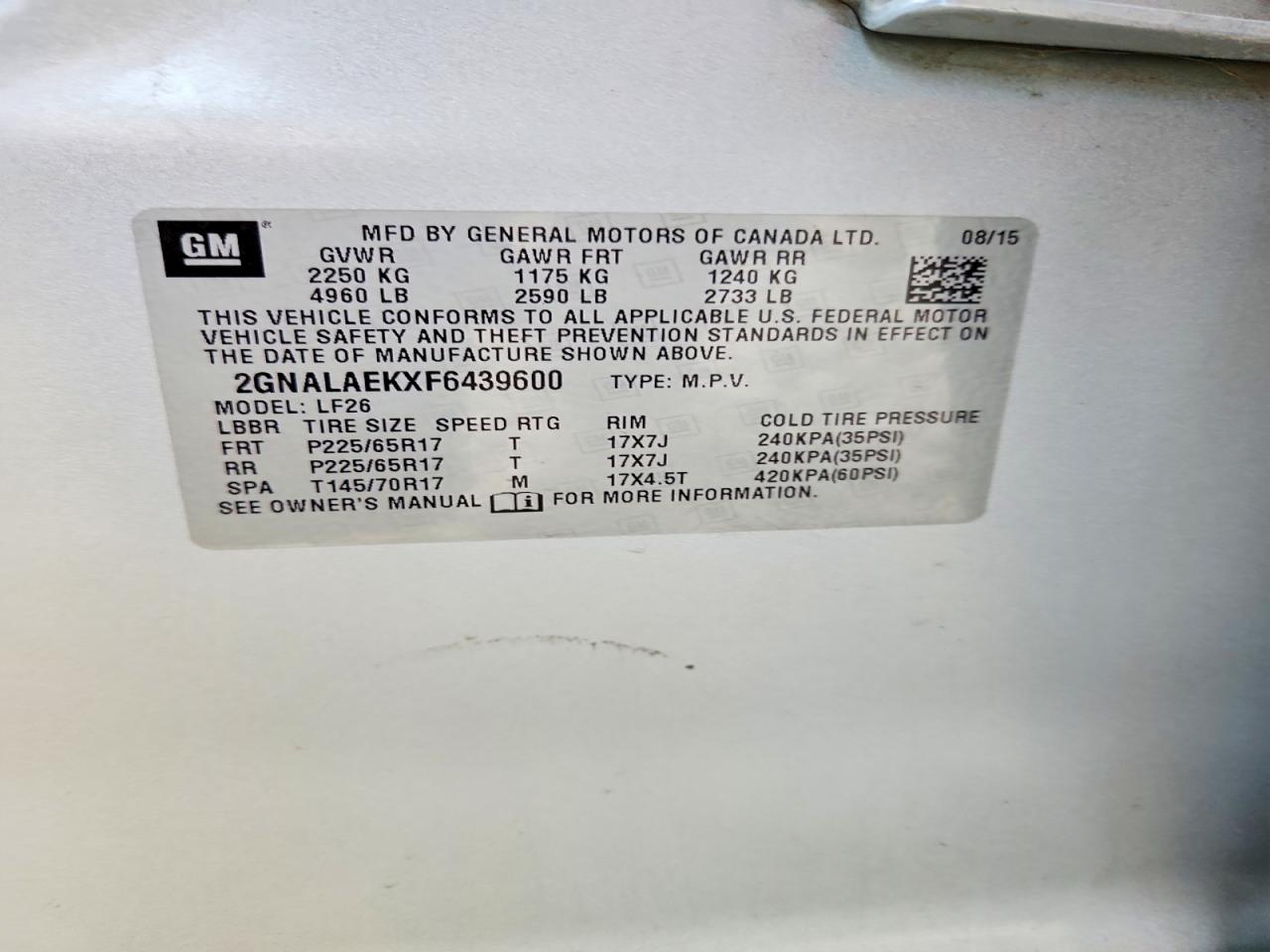 2015 Chevrolet Equinox Ls Silver vin: 2GNALAEKXF6439600