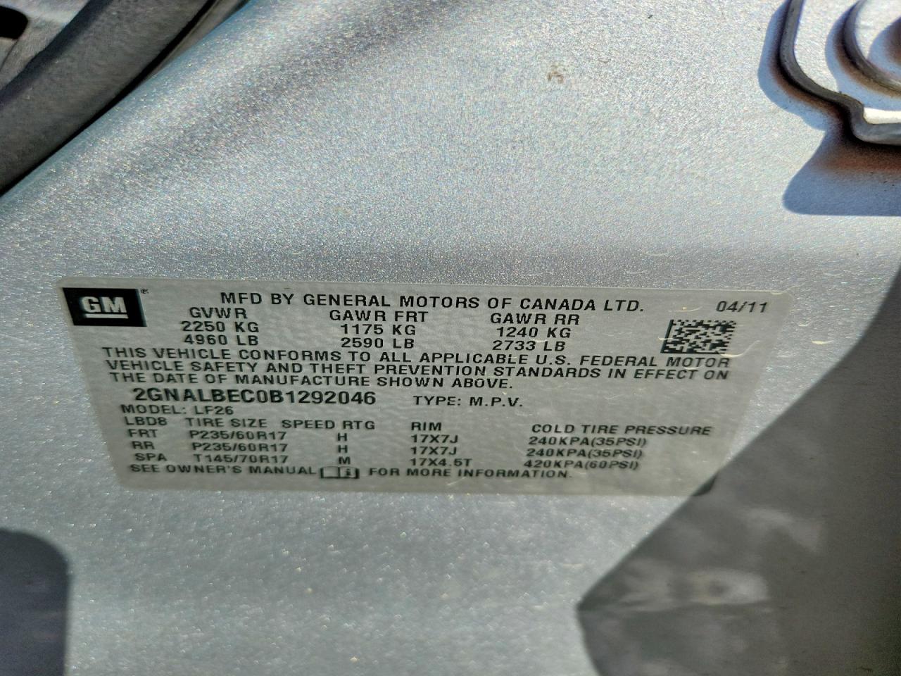 2011 Chevrolet Equinox Ls Silver vin: 2GNALBEC0B1292046