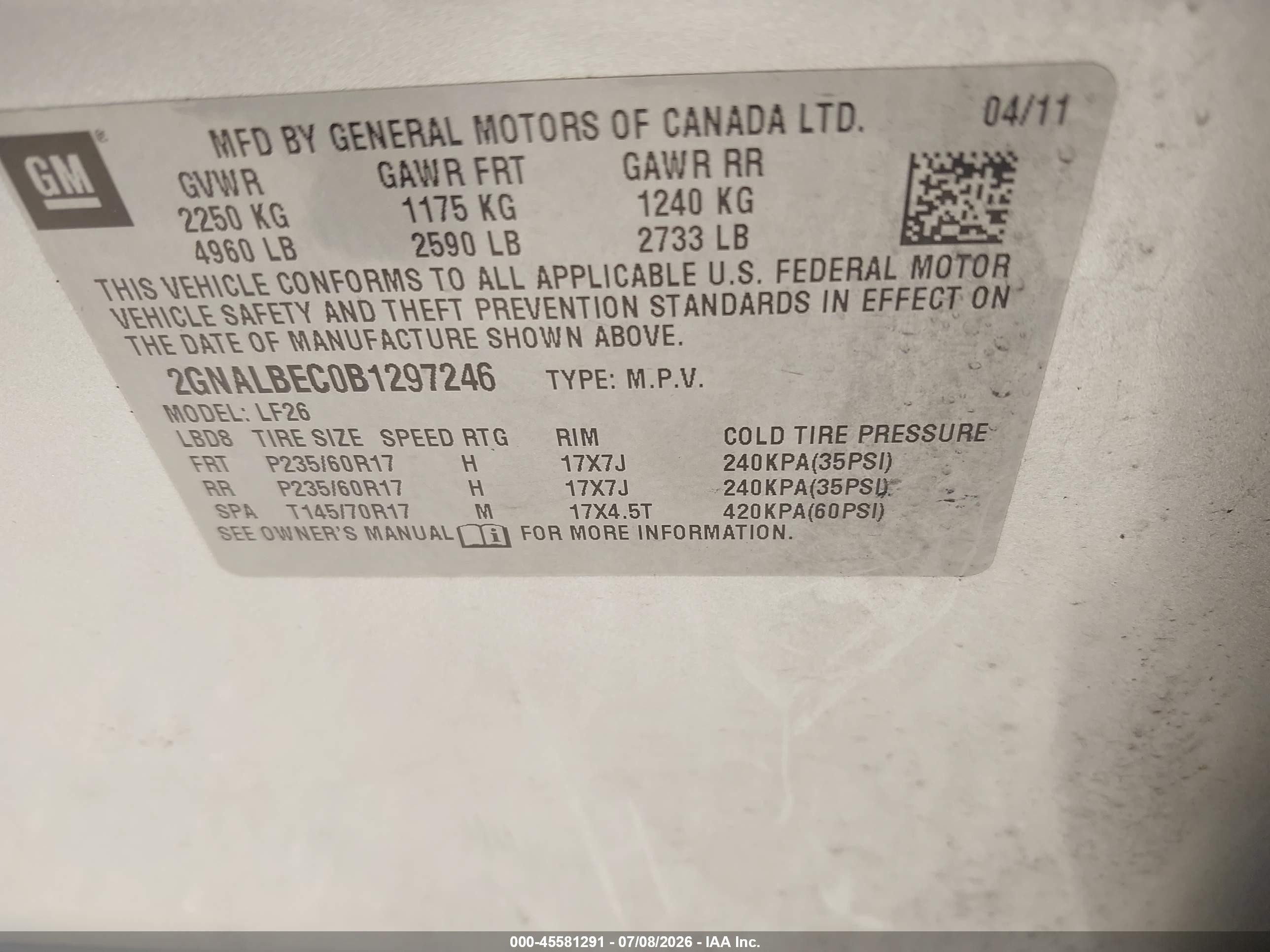 2011 Chevrolet Equinox Ls Серебряный vin: 2GNALBEC0B1297246