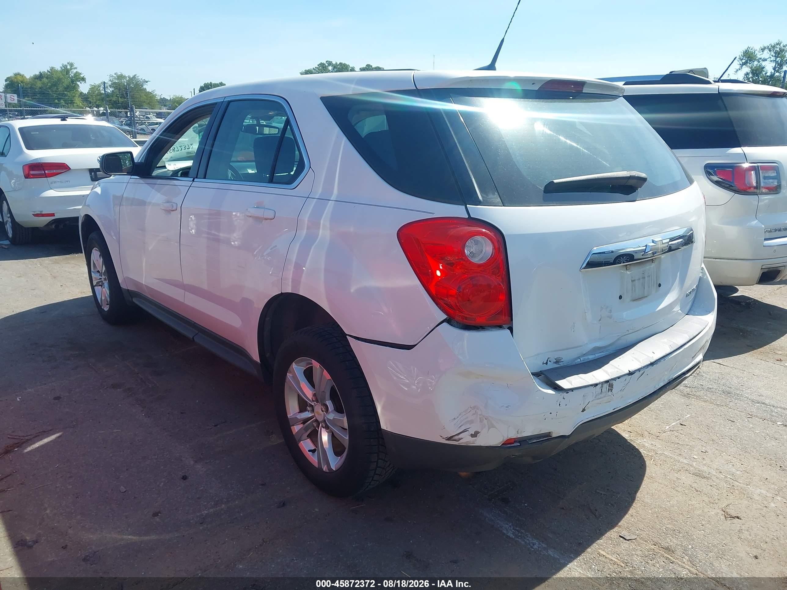 2011 Chevrolet Equinox Ls White vin: 2GNALBEC6B1233387