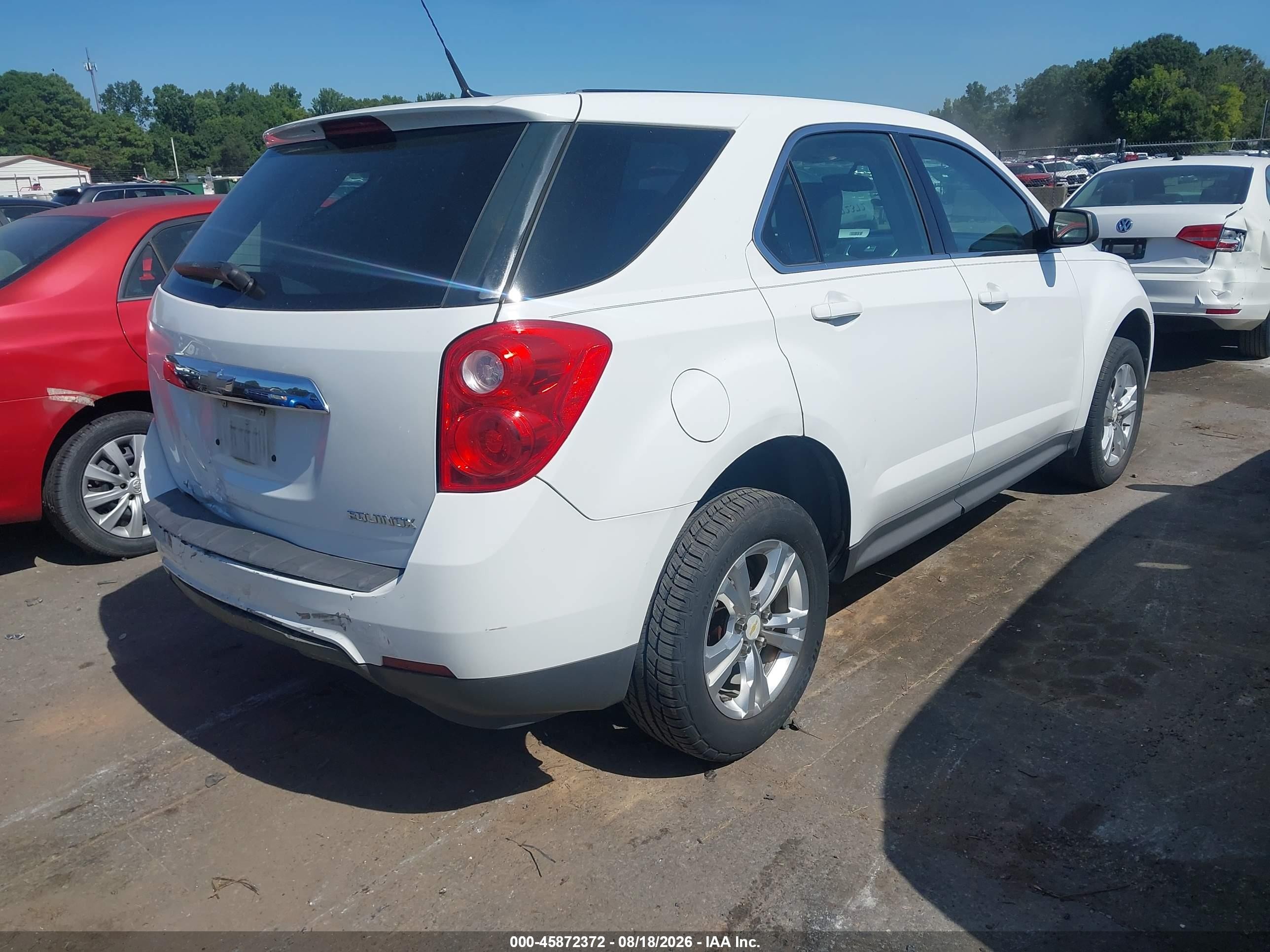 2011 Chevrolet Equinox Ls White vin: 2GNALBEC6B1233387