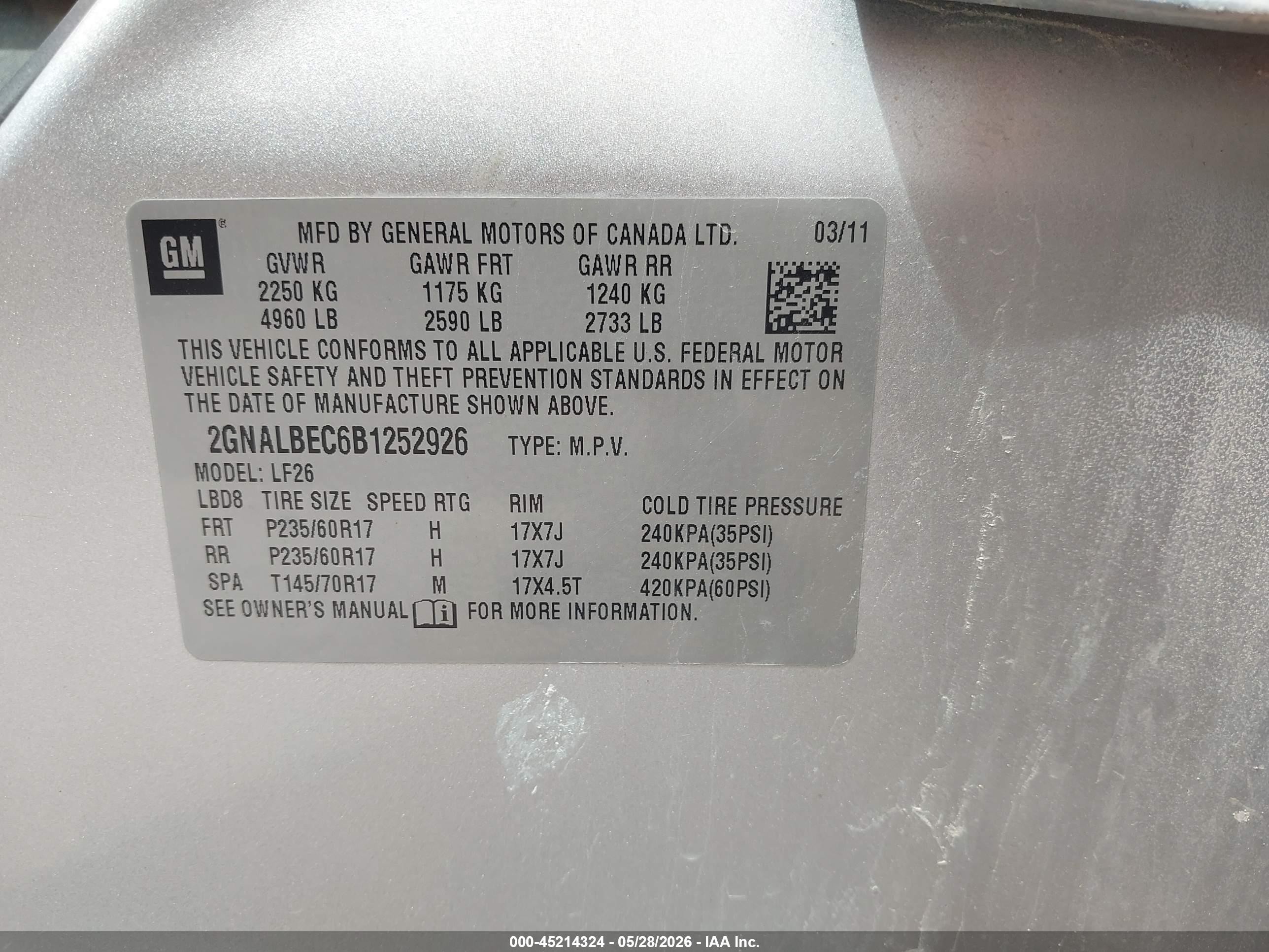 2011 Chevrolet Equinox Ls Silver vin: 2GNALBEC6B1252926