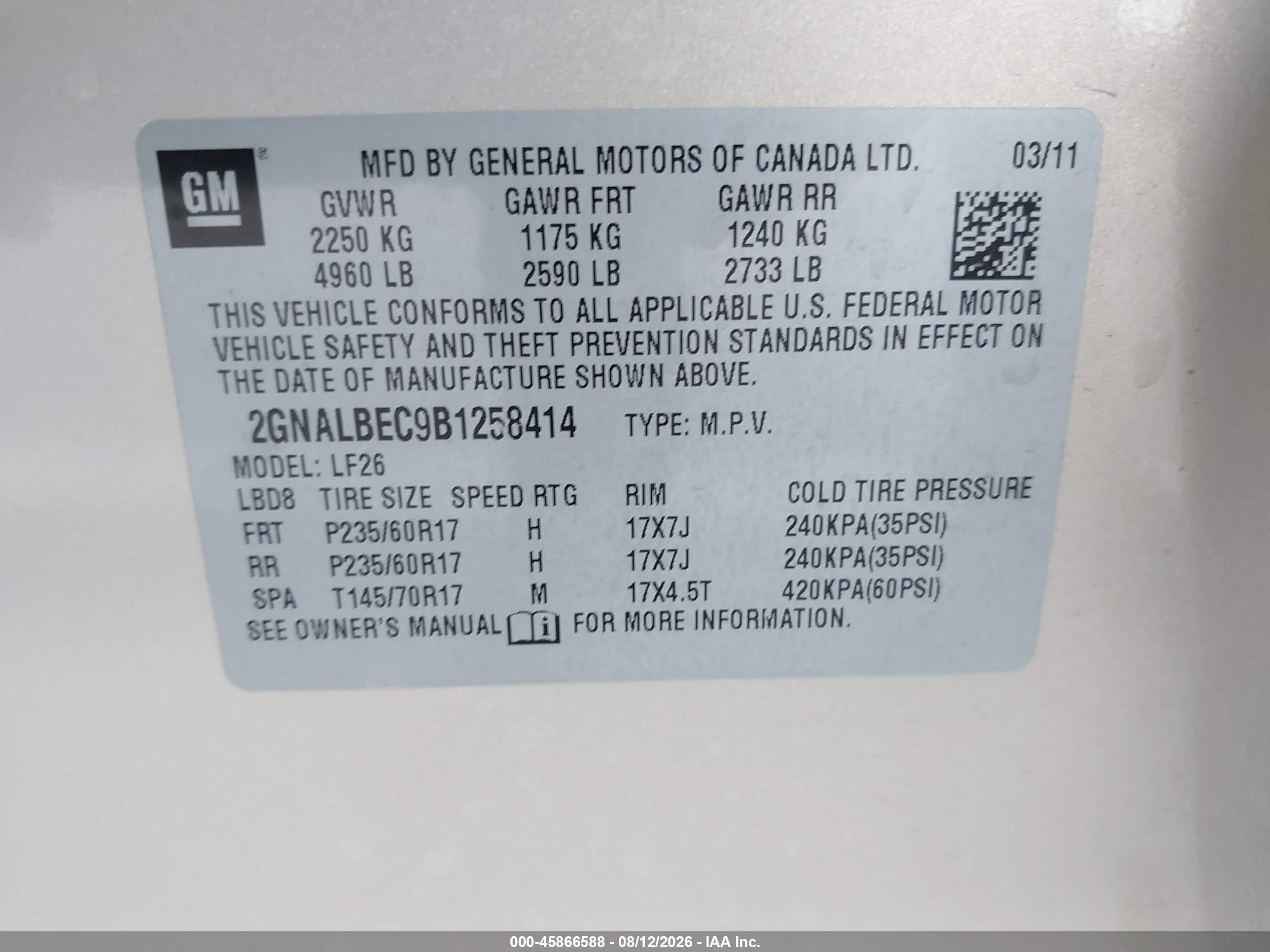 2011 Chevrolet Equinox Ls Beige vin: 2GNALBEC9B1258414