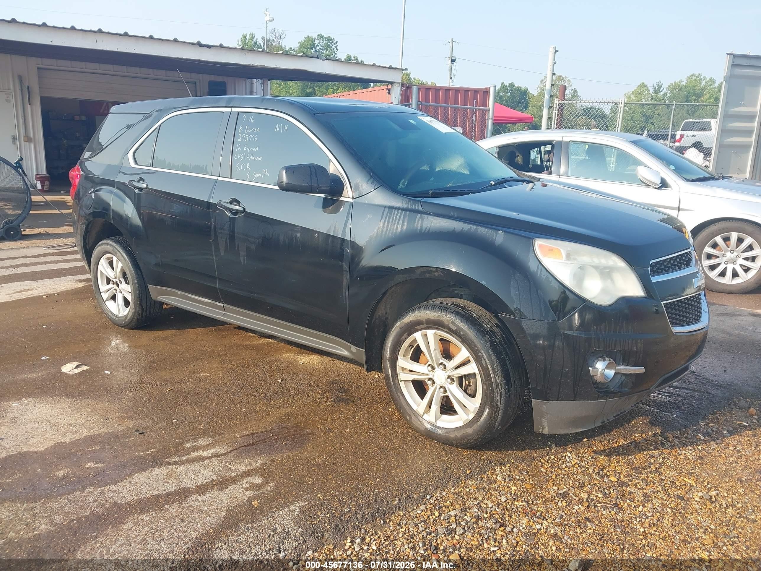 2012 Chevrolet Equinox Ls Black vin: 2GNALBEK0C1293772