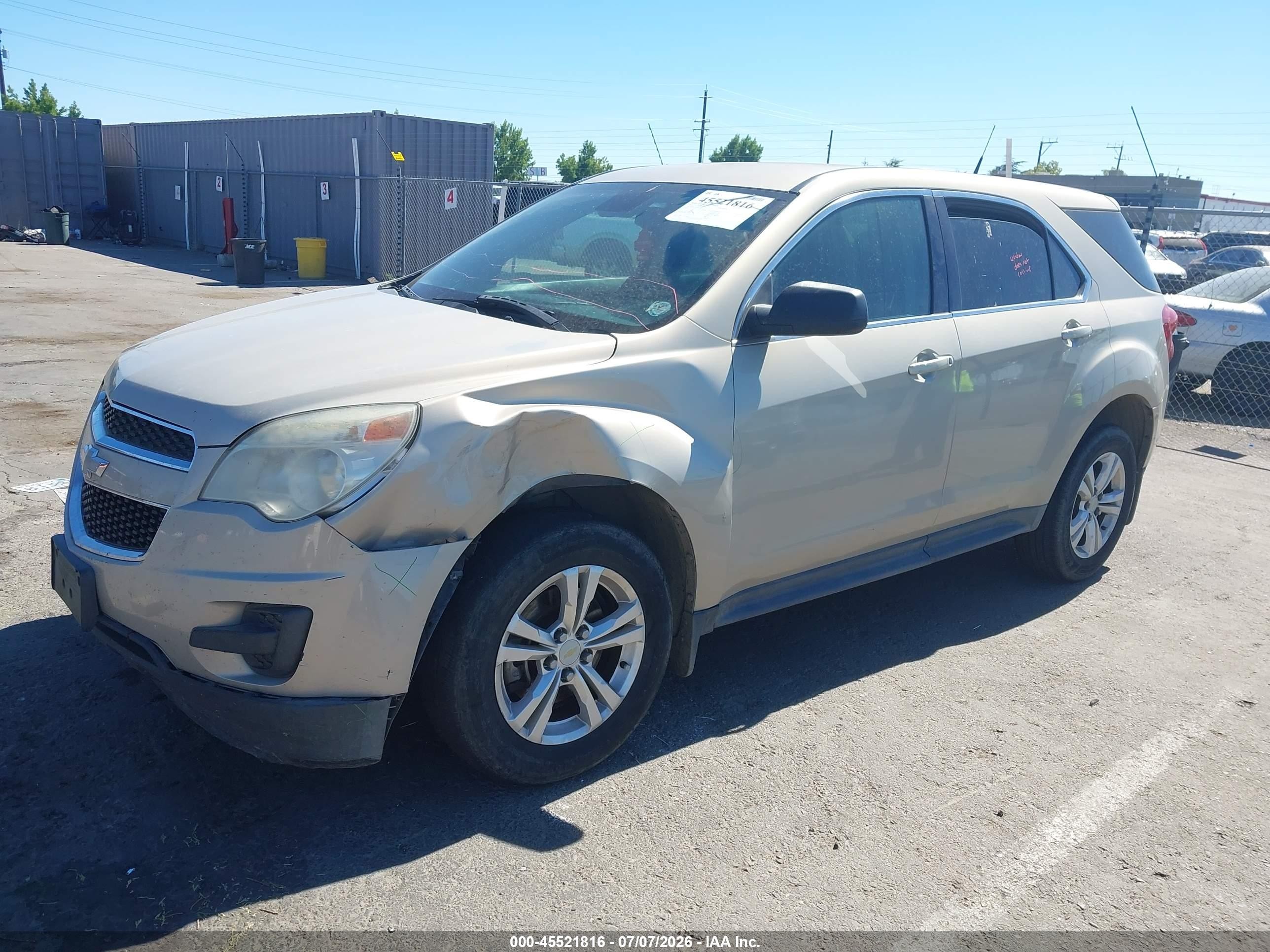 2012 Chevrolet Equinox Ls Cream vin: 2GNALBEK0C6158617