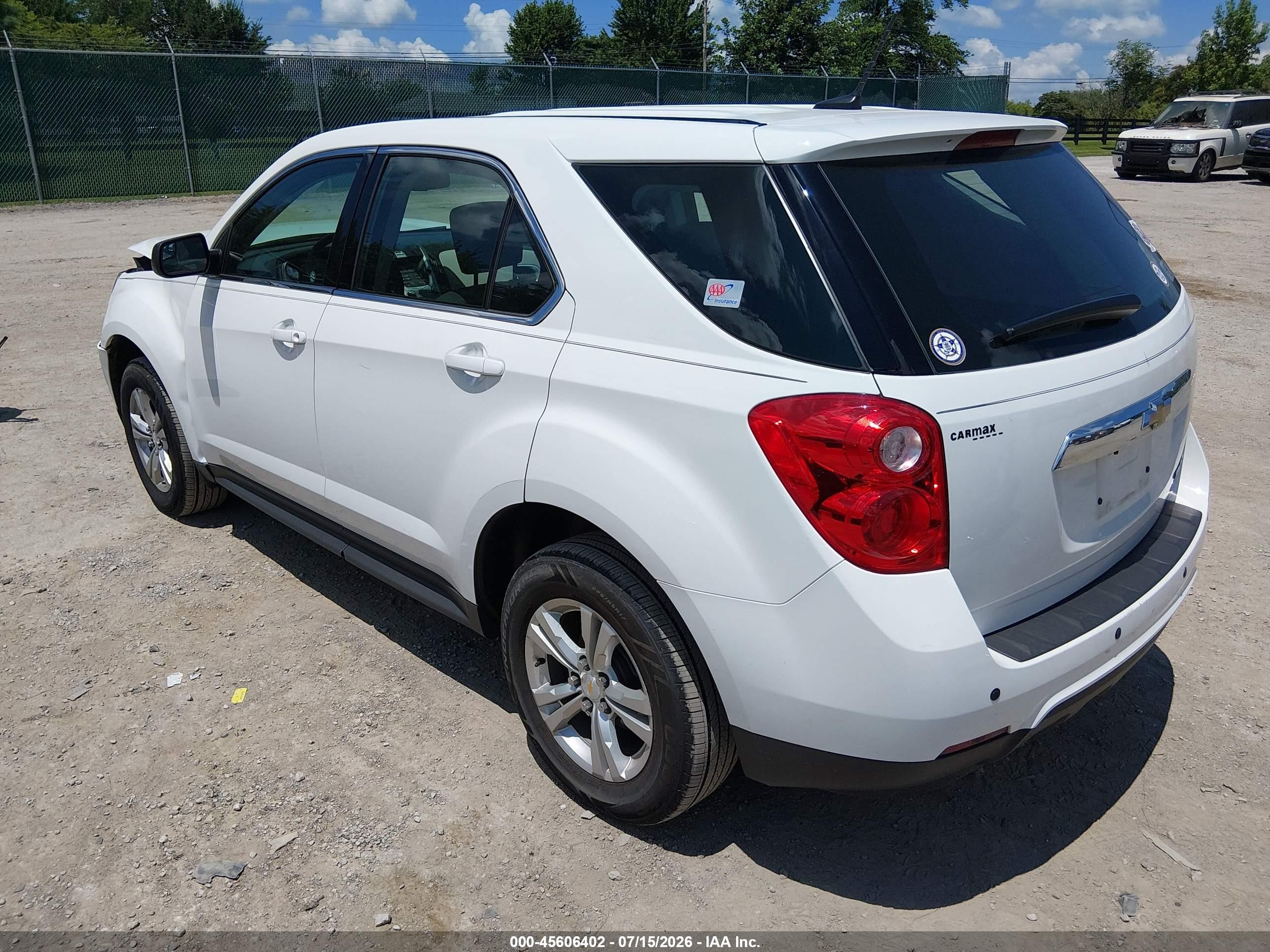 2013 Chevrolet Equinox Ls White vin: 2GNALBEK0D1112932