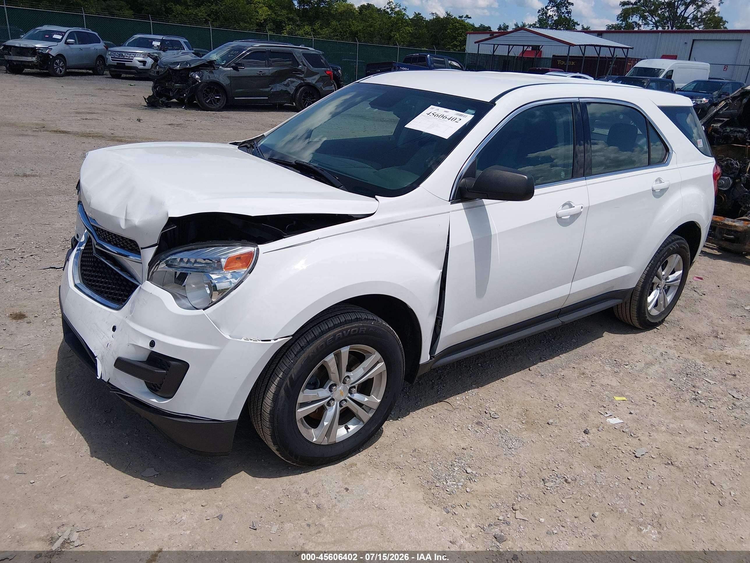 2013 Chevrolet Equinox Ls White vin: 2GNALBEK0D1112932