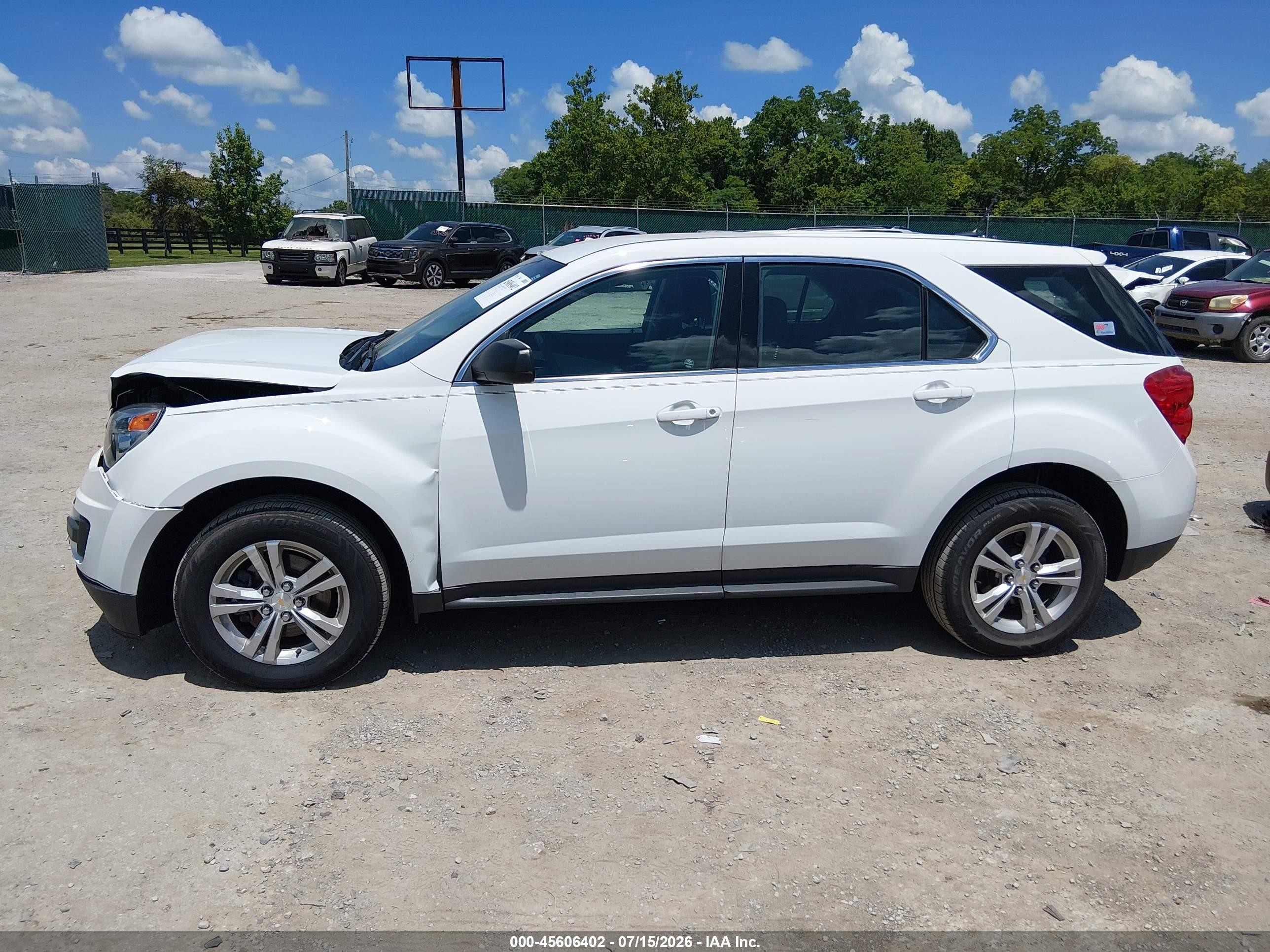 2013 Chevrolet Equinox Ls White vin: 2GNALBEK0D1112932
