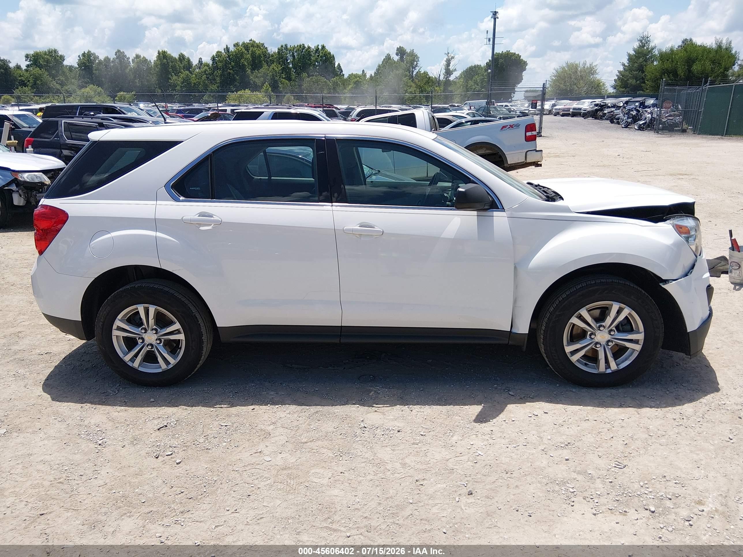 2013 Chevrolet Equinox Ls White vin: 2GNALBEK0D1112932