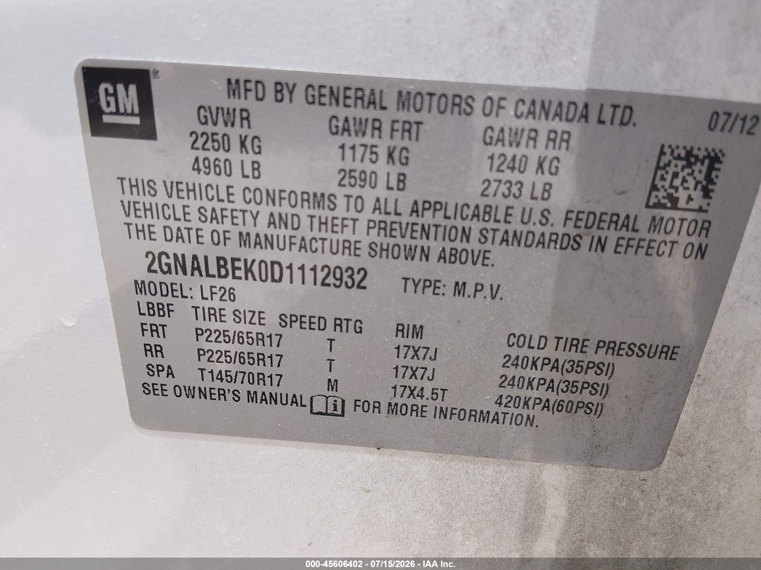2013 Chevrolet Equinox Ls White vin: 2GNALBEK0D1112932