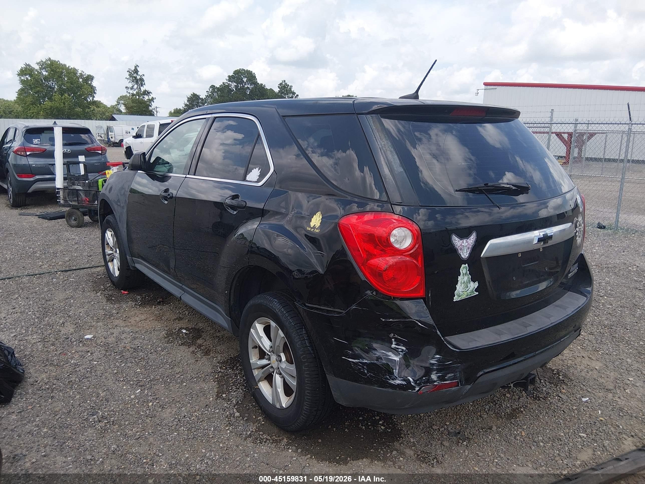2013 Chevrolet Equinox Ls Black vin: 2GNALBEK0D1159281