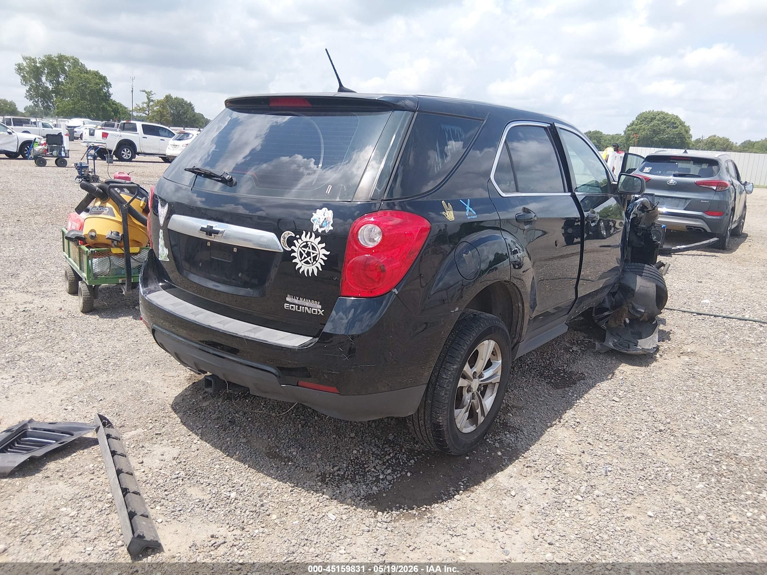 2013 Chevrolet Equinox Ls Black vin: 2GNALBEK0D1159281