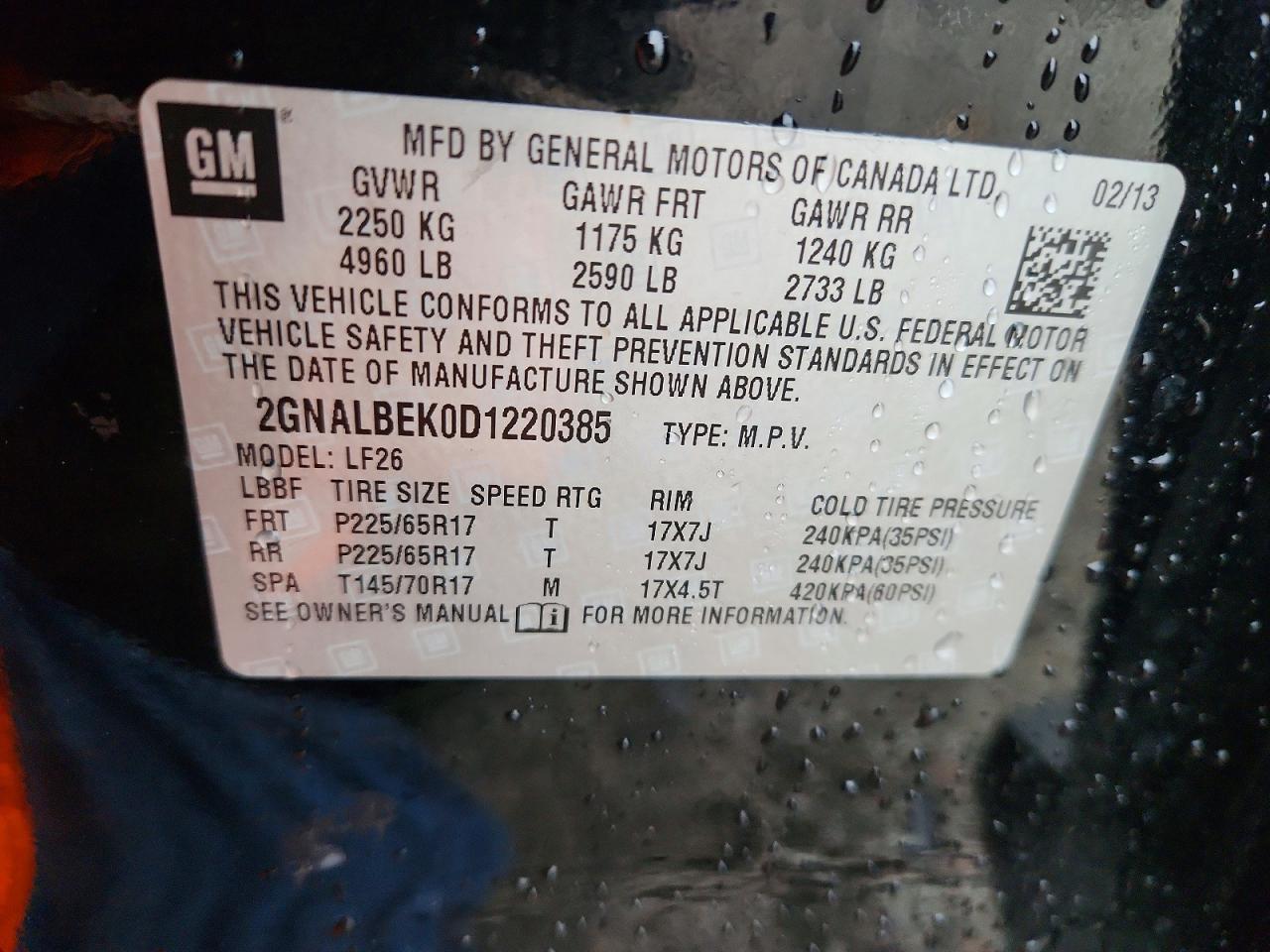 2013 Chevrolet Equinox Ls Black vin: 2GNALBEK0D1220385