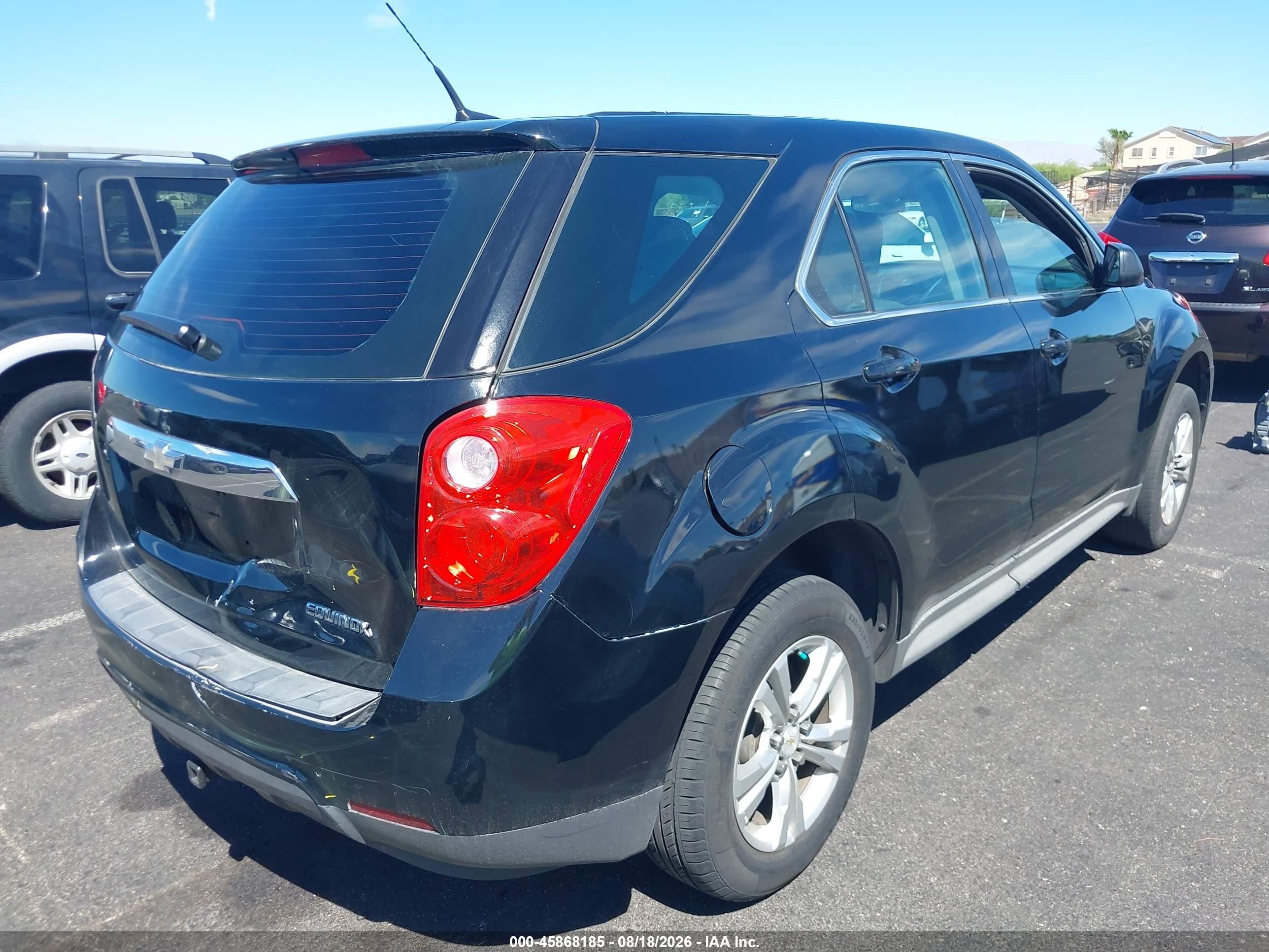 2013 Chevrolet Equinox Ls Black vin: 2GNALBEK0D6105000