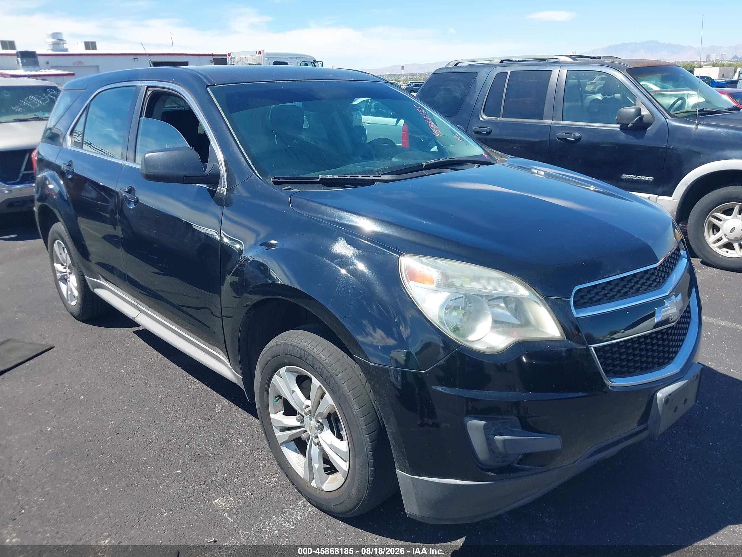 2013 Chevrolet Equinox Ls Black vin: 2GNALBEK0D6105000