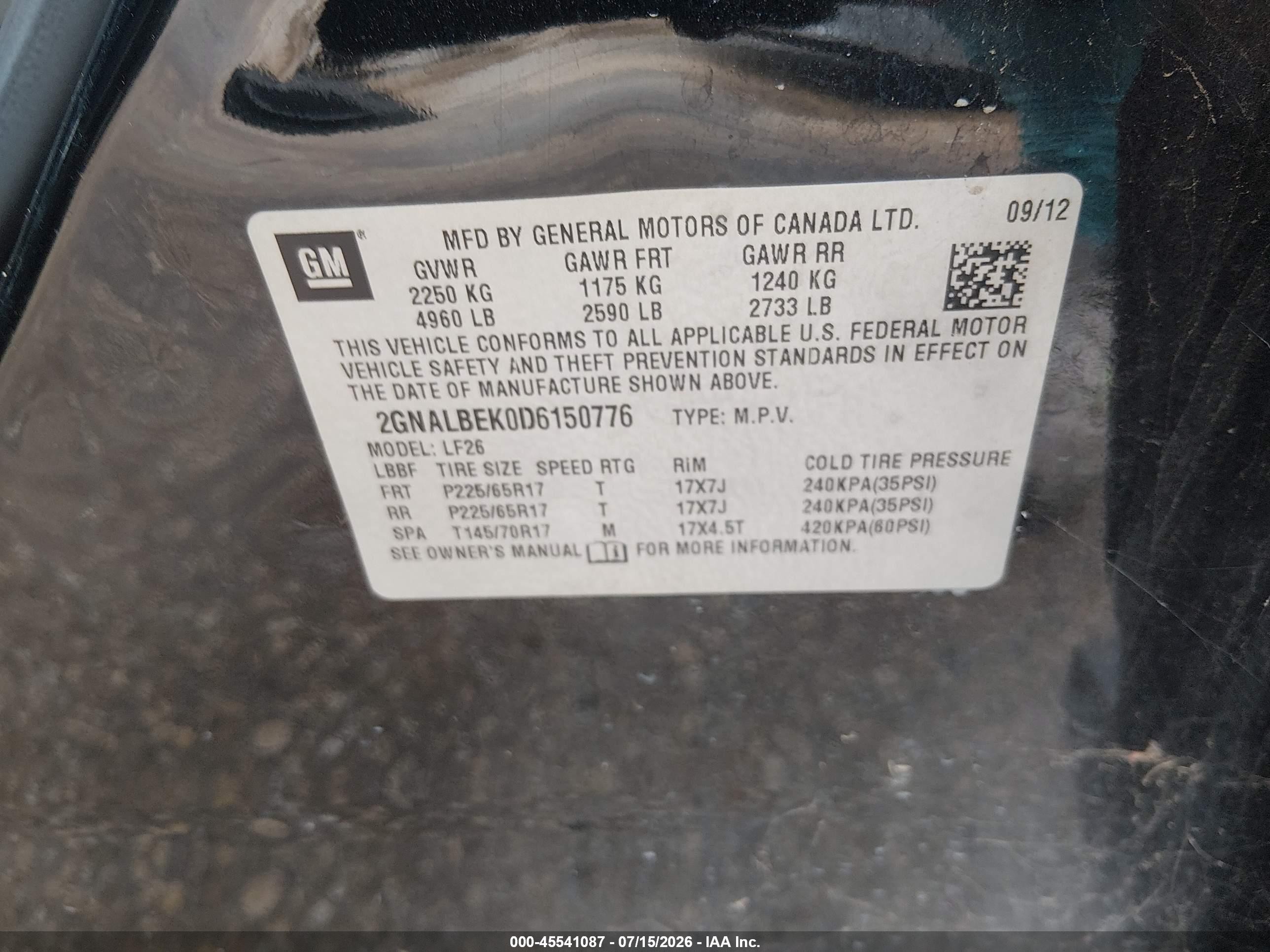 2013 Chevrolet Equinox Ls Черный vin: 2GNALBEK0D6150776