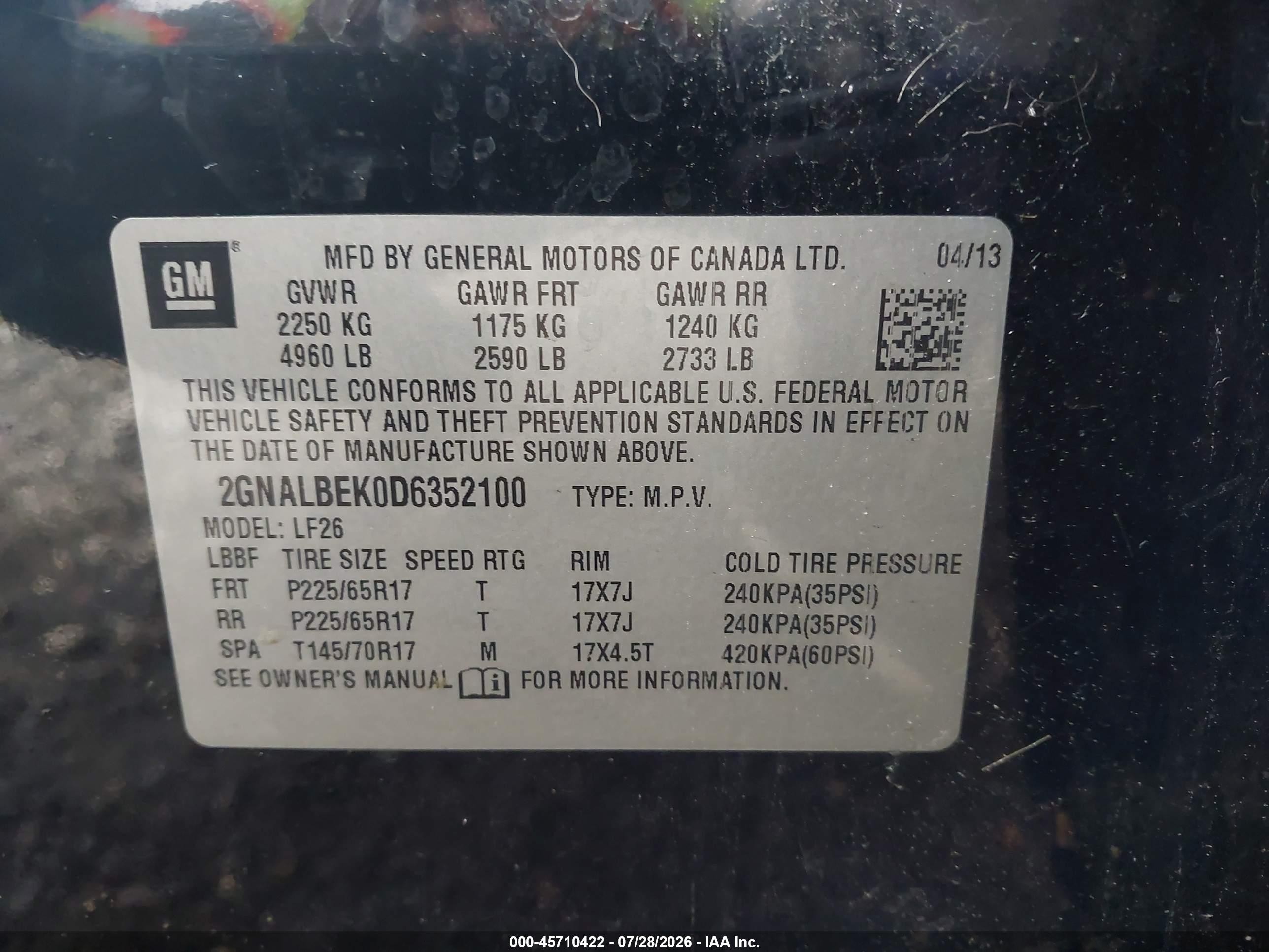2013 Chevrolet Equinox Ls Черный vin: 2GNALBEK0D6352100