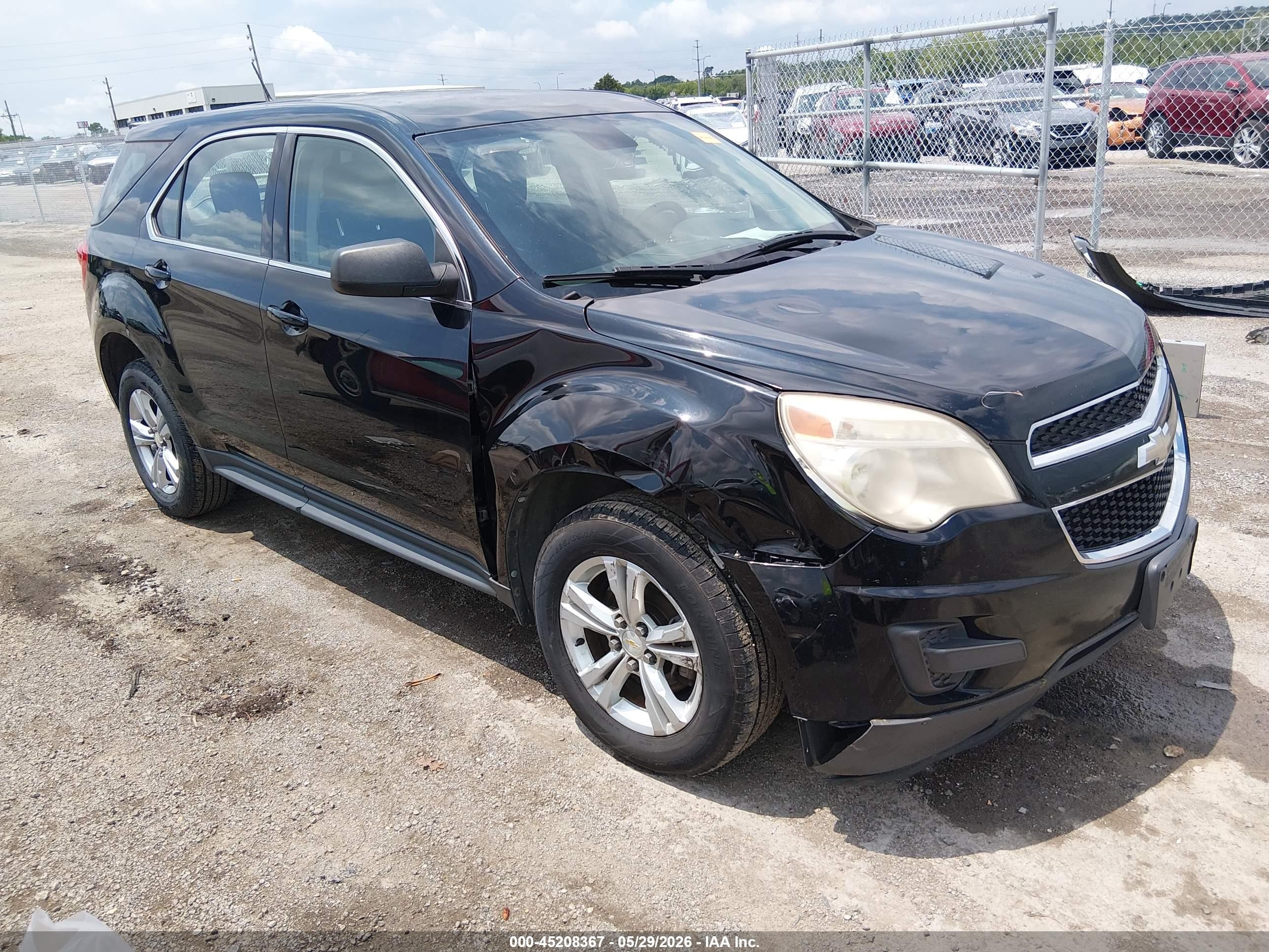 2013 Chevrolet Equinox Ls Black vin: 2GNALBEK0D6425501