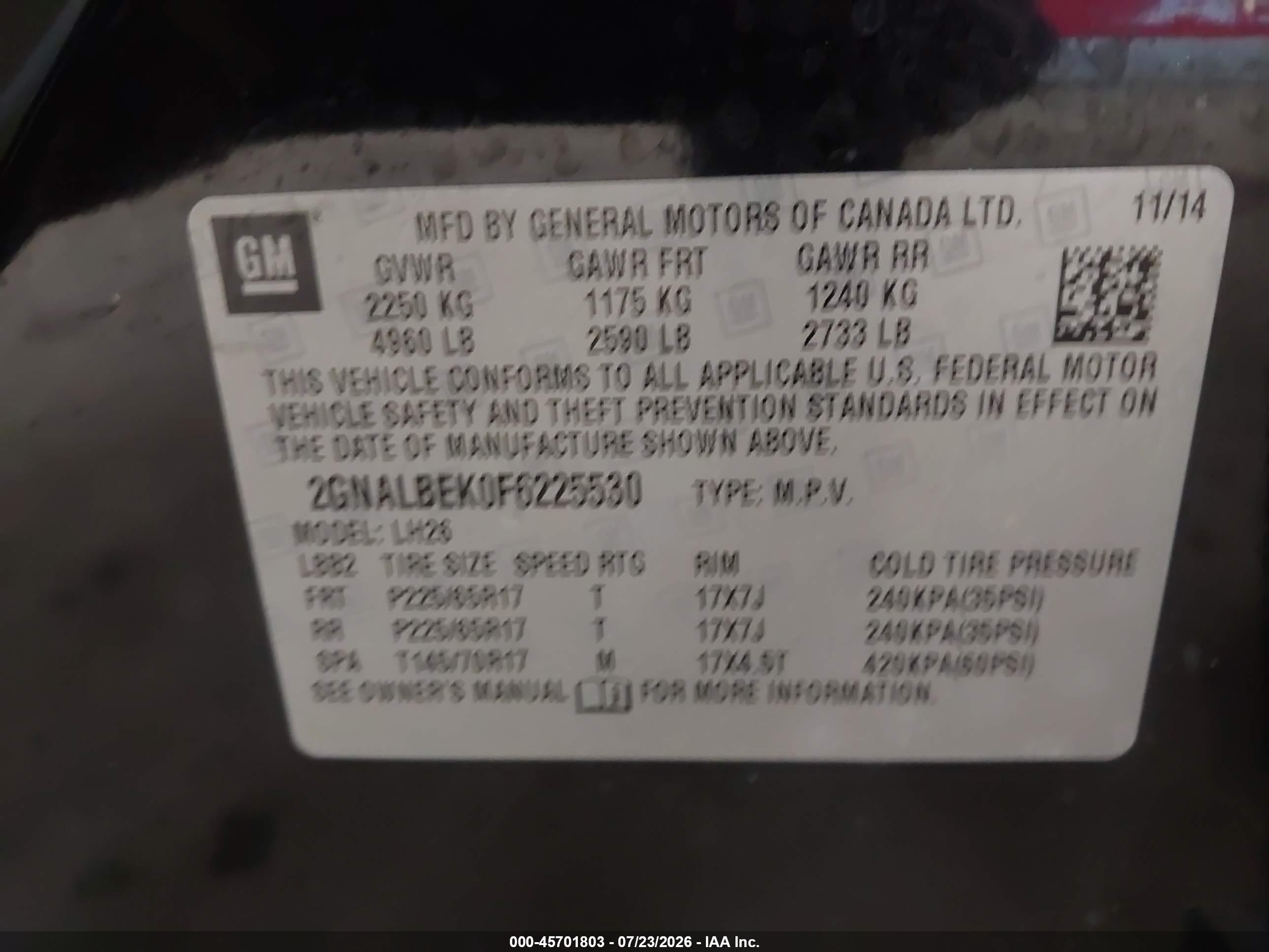 2015 Chevrolet Equinox Lt Черный vin: 2GNALBEK0F6225530