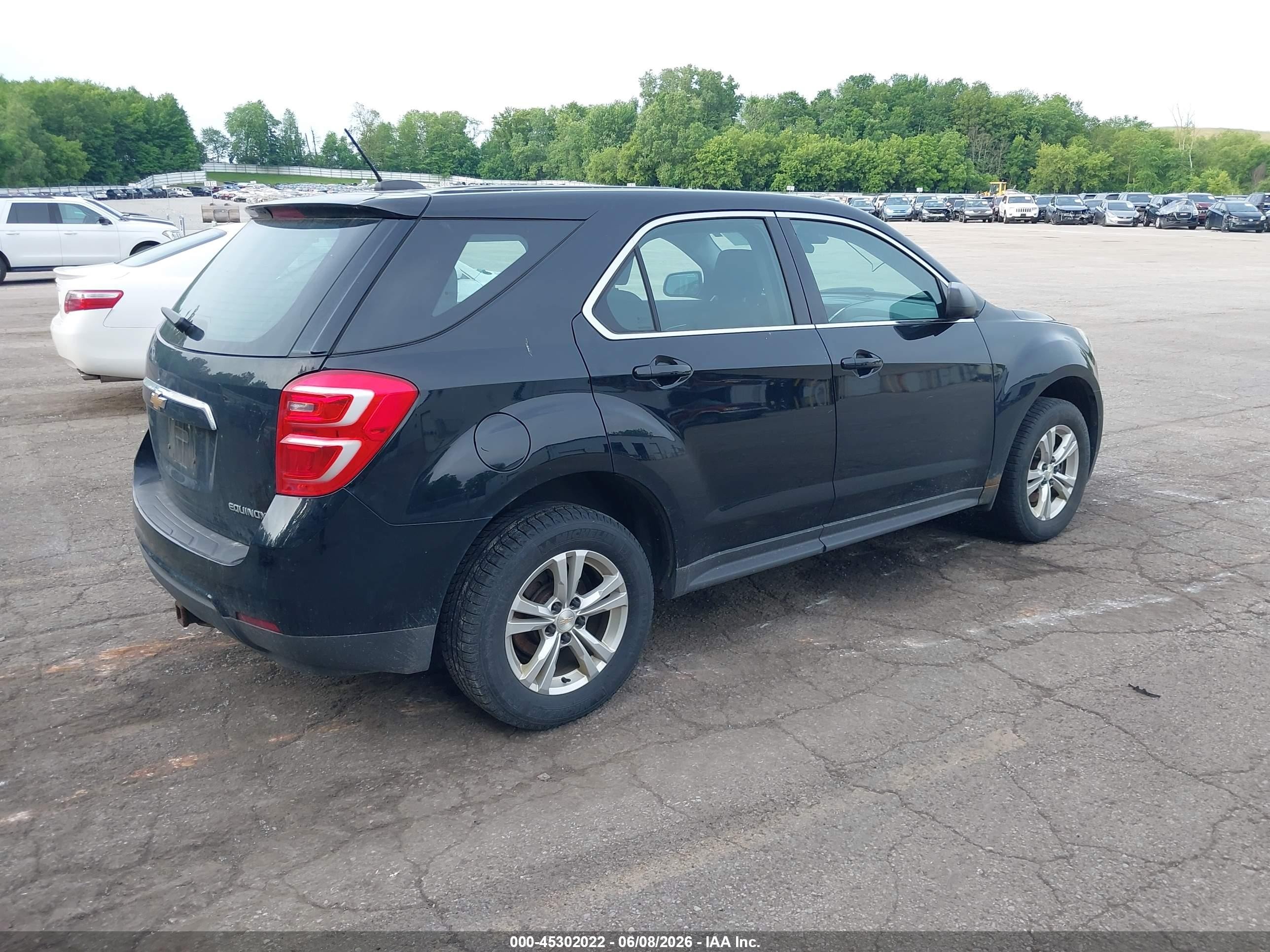 2016 Chevrolet Equinox Ls Black vin: 2GNALBEK0G6133030