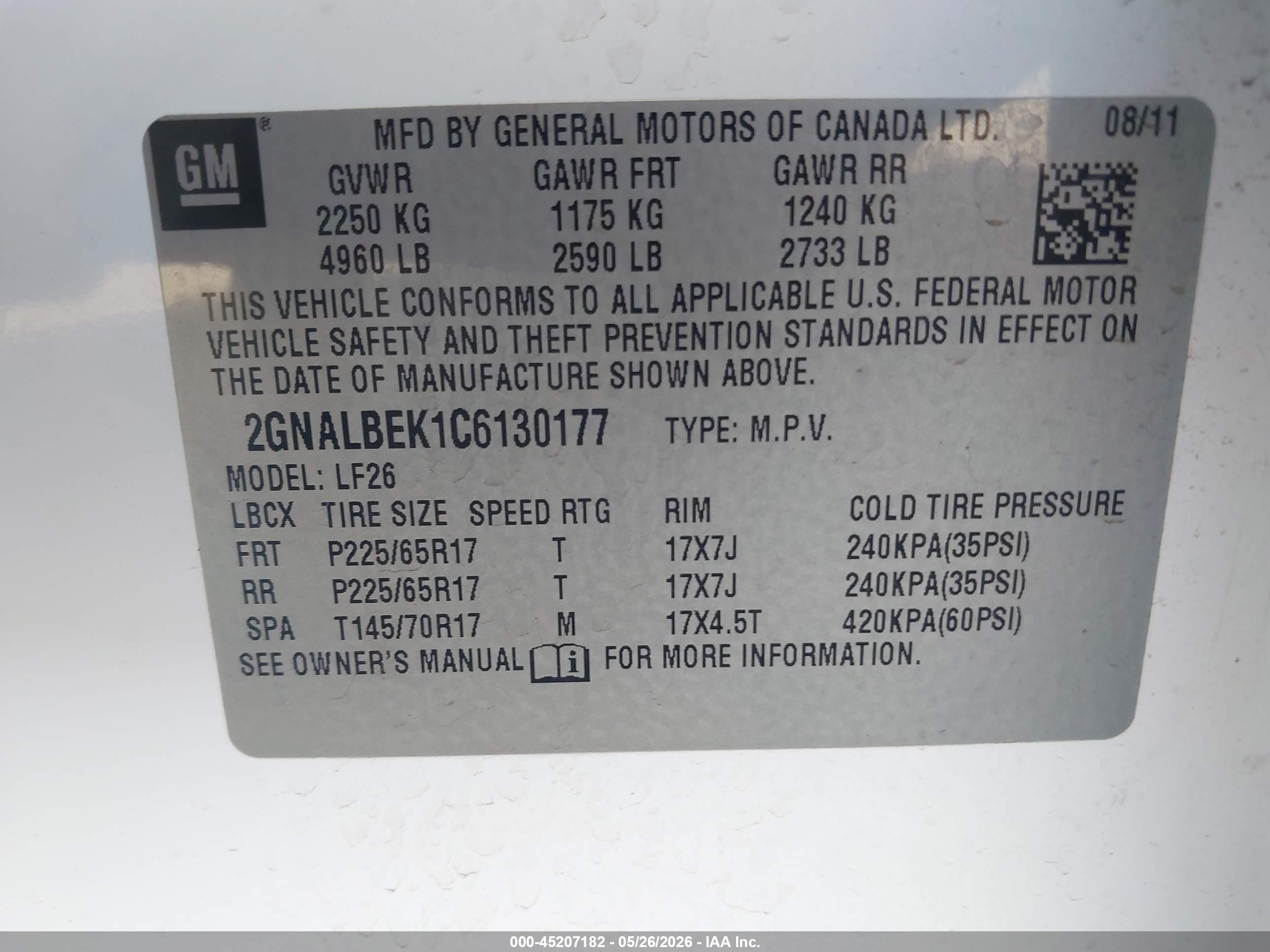 2012 Chevrolet Equinox Ls White vin: 2GNALBEK1C6130177