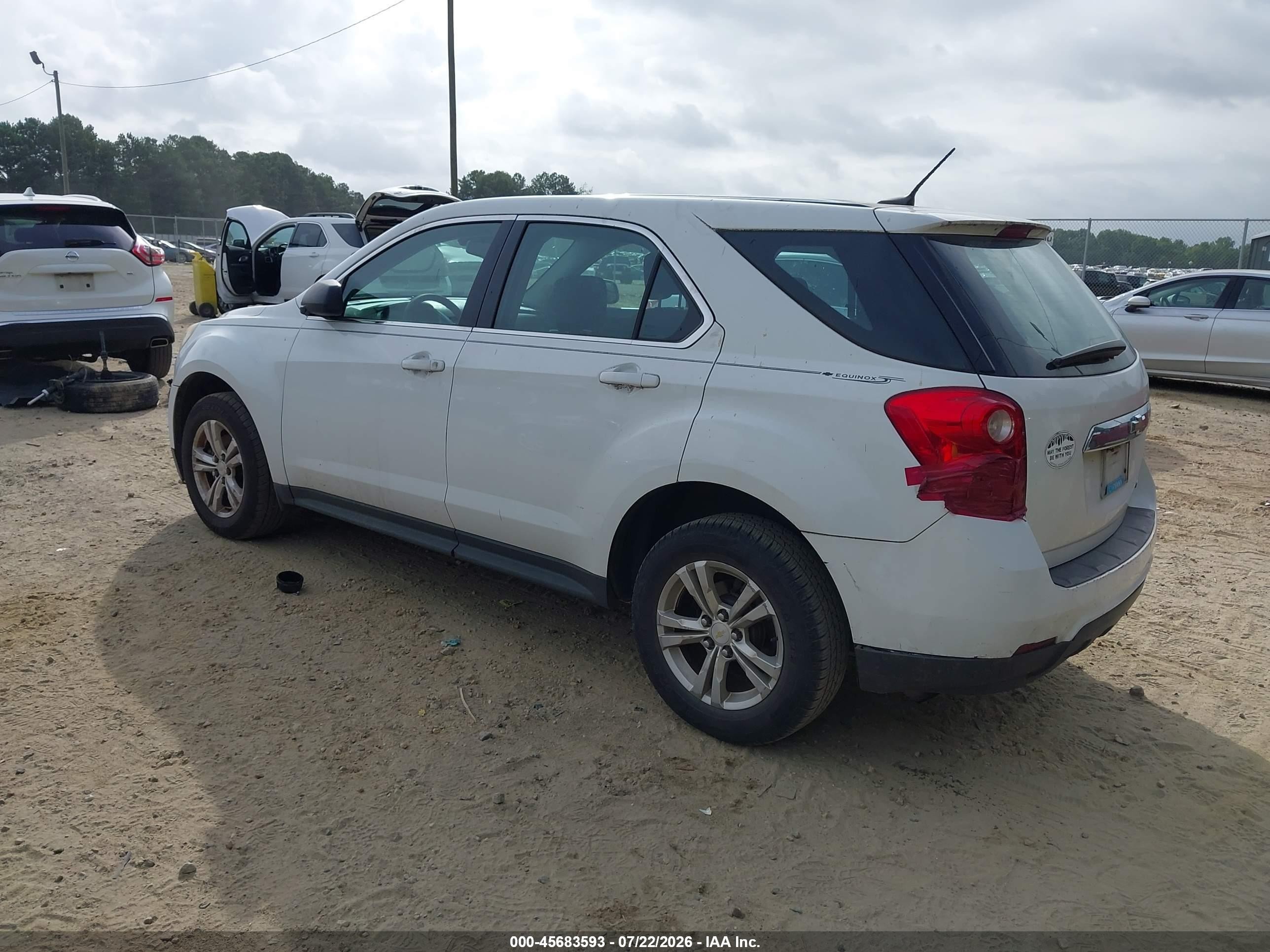 2013 Chevrolet Equinox Ls White vin: 2GNALBEK1D6432750