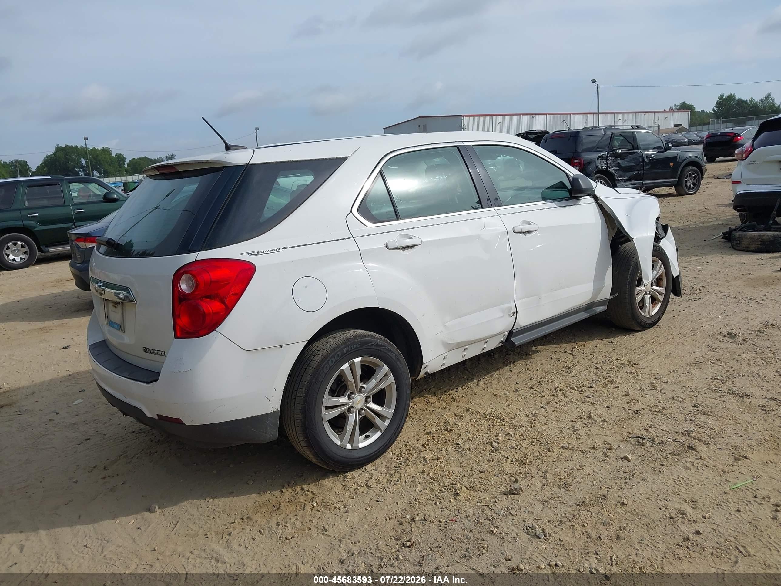 2013 Chevrolet Equinox Ls White vin: 2GNALBEK1D6432750