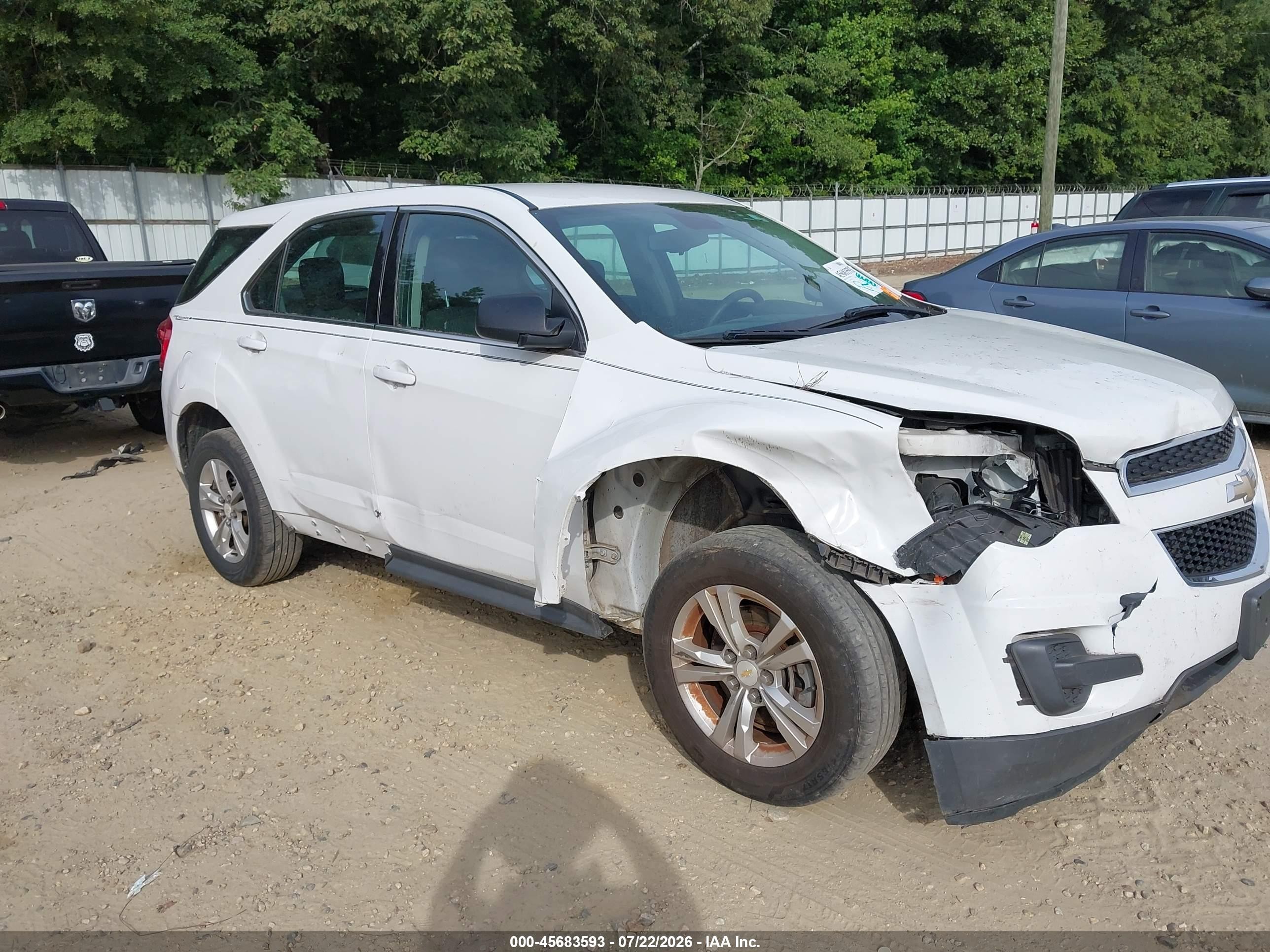 2013 Chevrolet Equinox Ls White vin: 2GNALBEK1D6432750