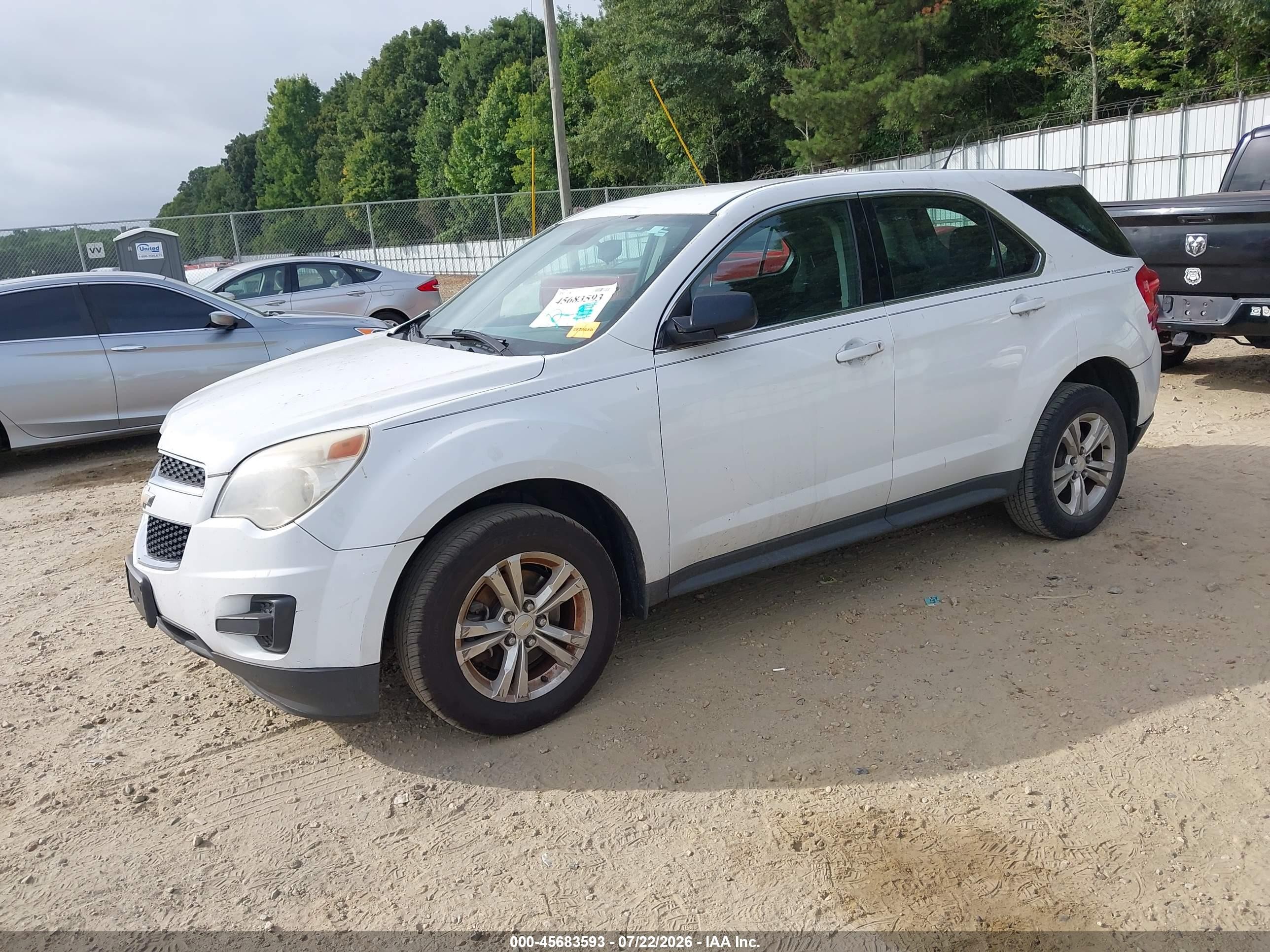 2013 Chevrolet Equinox Ls White vin: 2GNALBEK1D6432750
