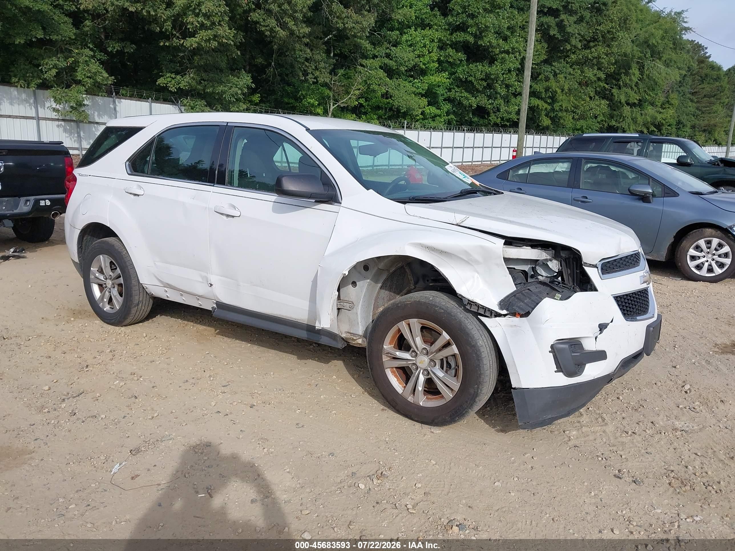 2013 Chevrolet Equinox Ls White vin: 2GNALBEK1D6432750