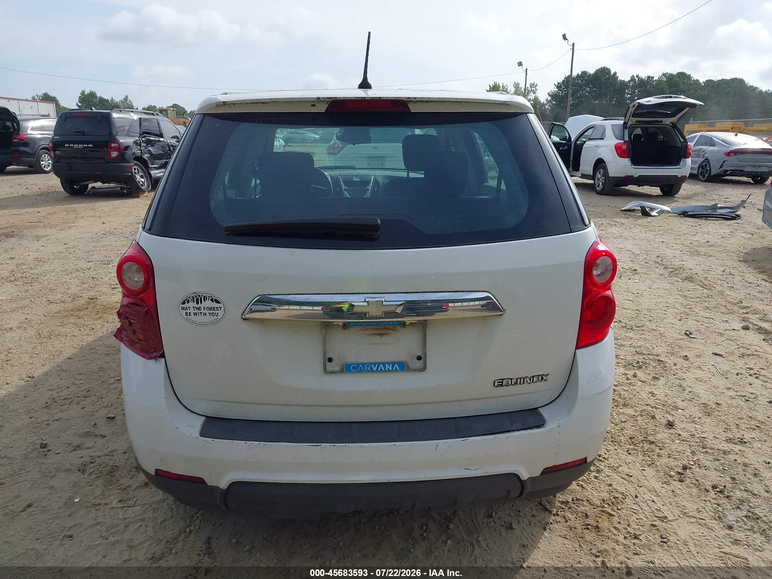 2013 Chevrolet Equinox Ls White vin: 2GNALBEK1D6432750