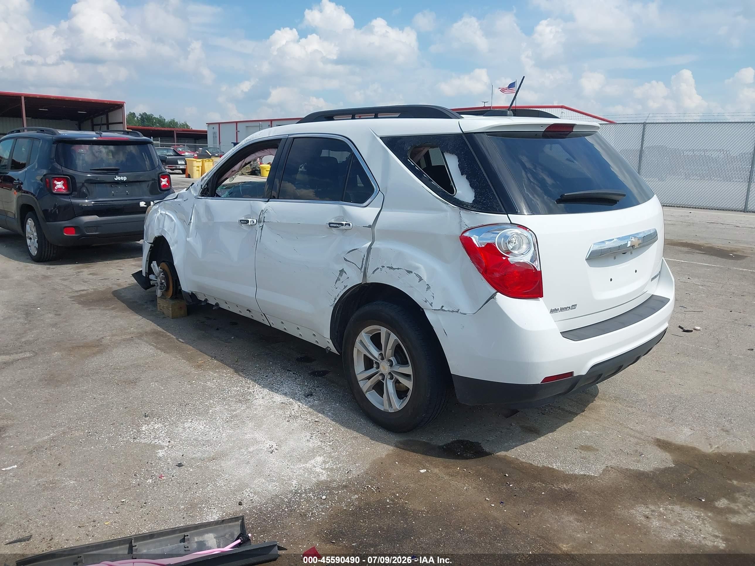 2015 Chevrolet Equinox Lt White vin: 2GNALBEK1F6384069