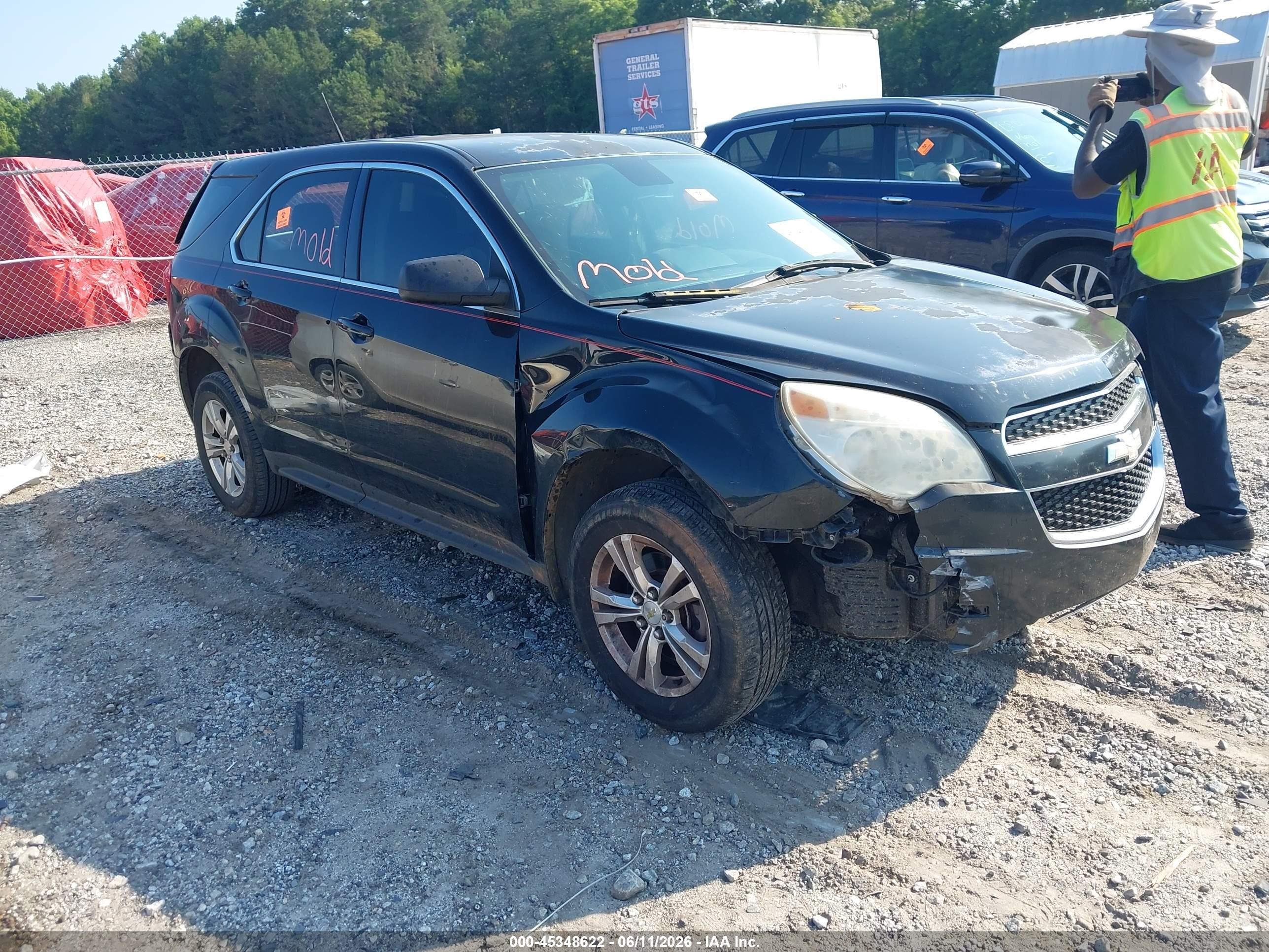 2012 Chevrolet Equinox Ls Black vin: 2GNALBEK2C6182191