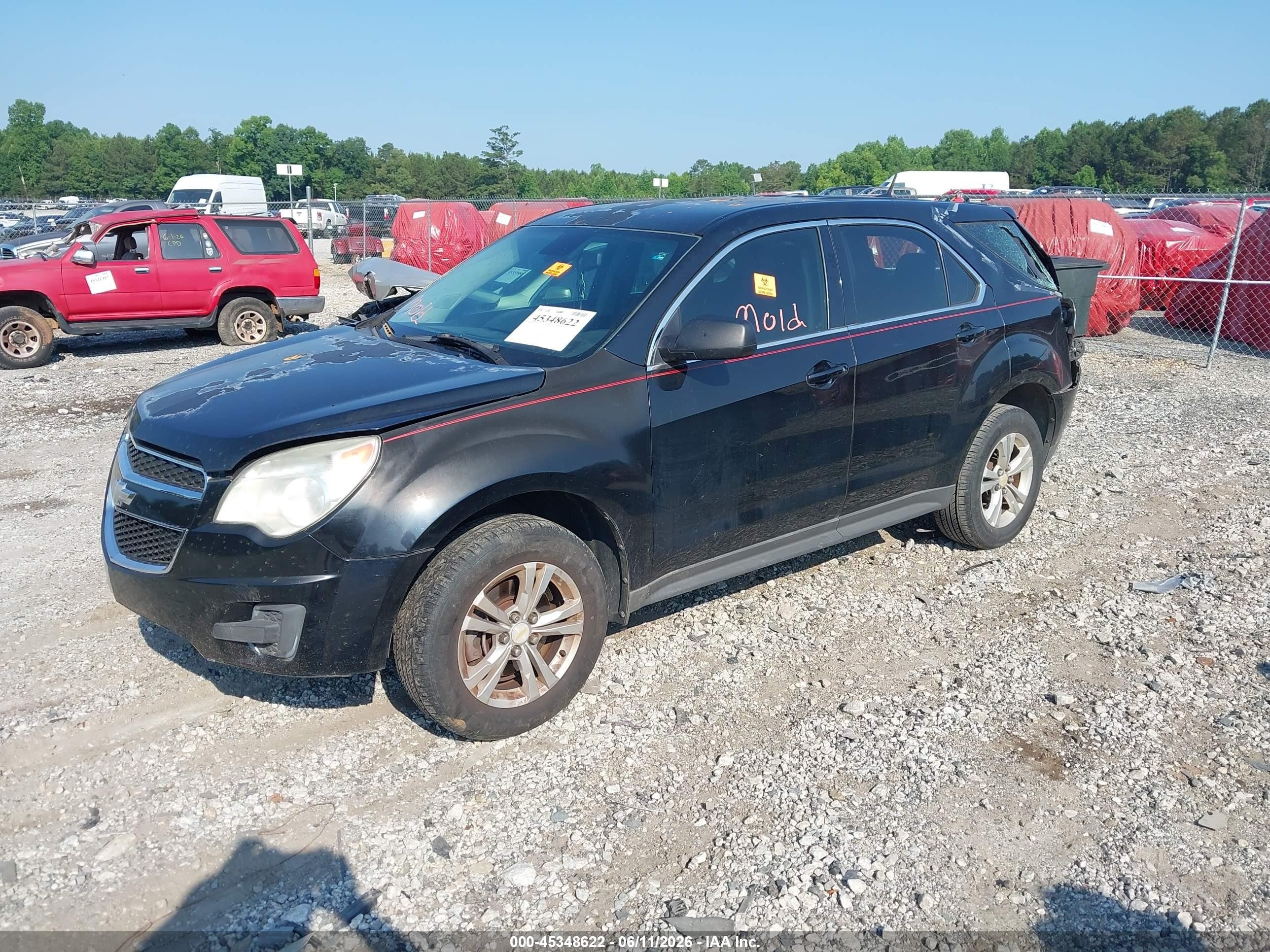 2012 Chevrolet Equinox Ls Black vin: 2GNALBEK2C6182191