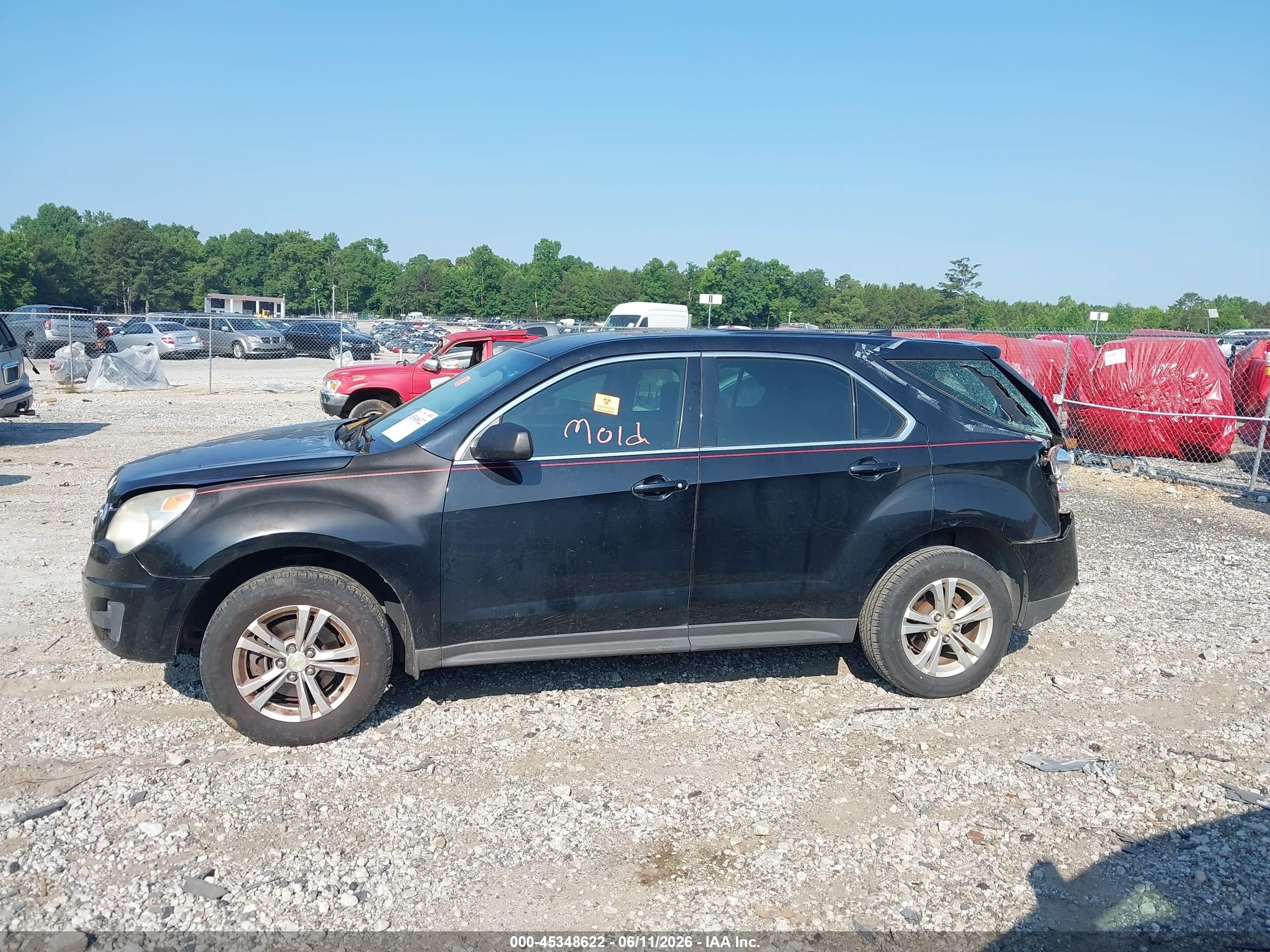 2012 Chevrolet Equinox Ls Black vin: 2GNALBEK2C6182191