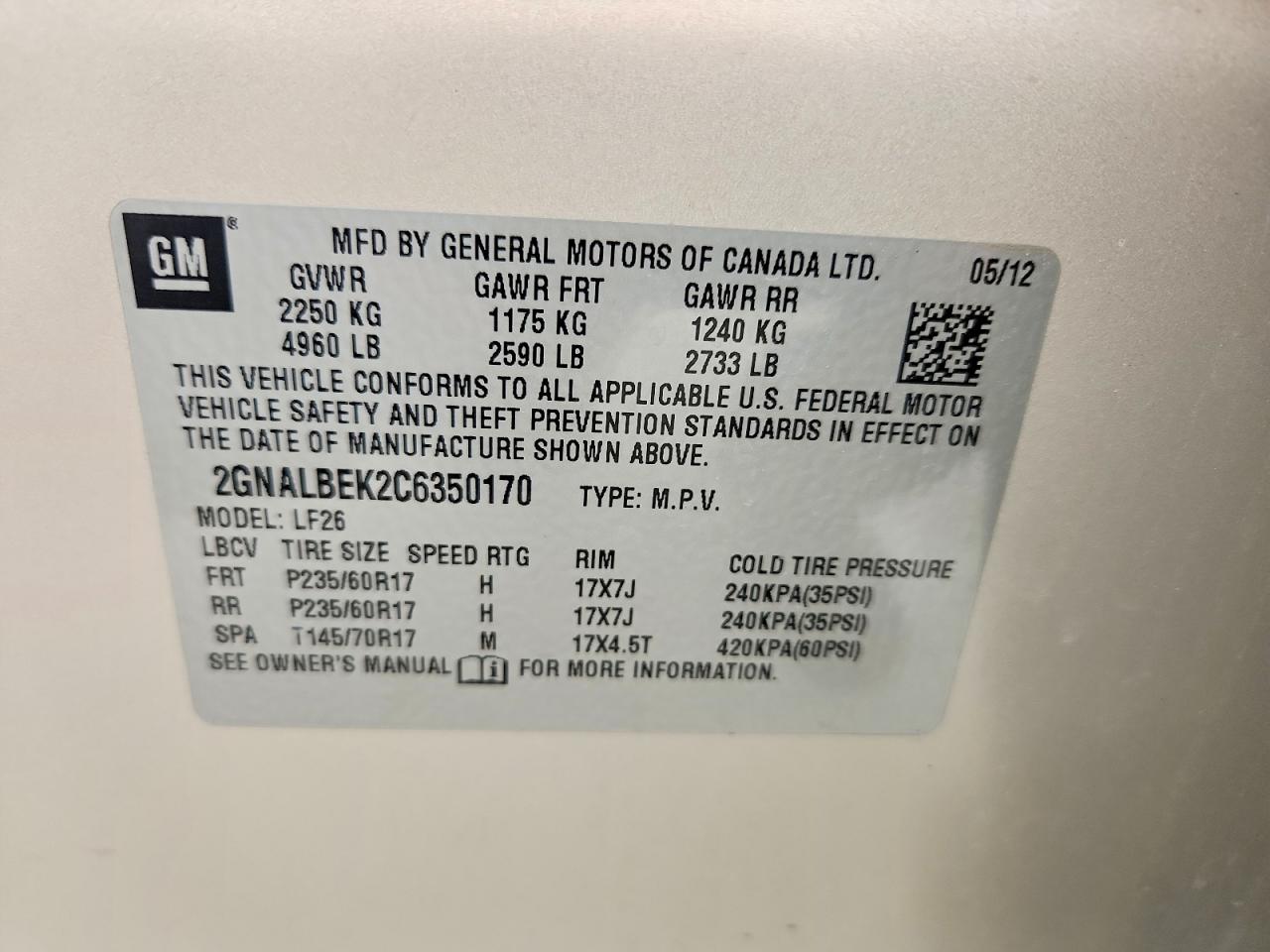 2012 Chevrolet Equinox Ls Tan vin: 2GNALBEK2C6350170