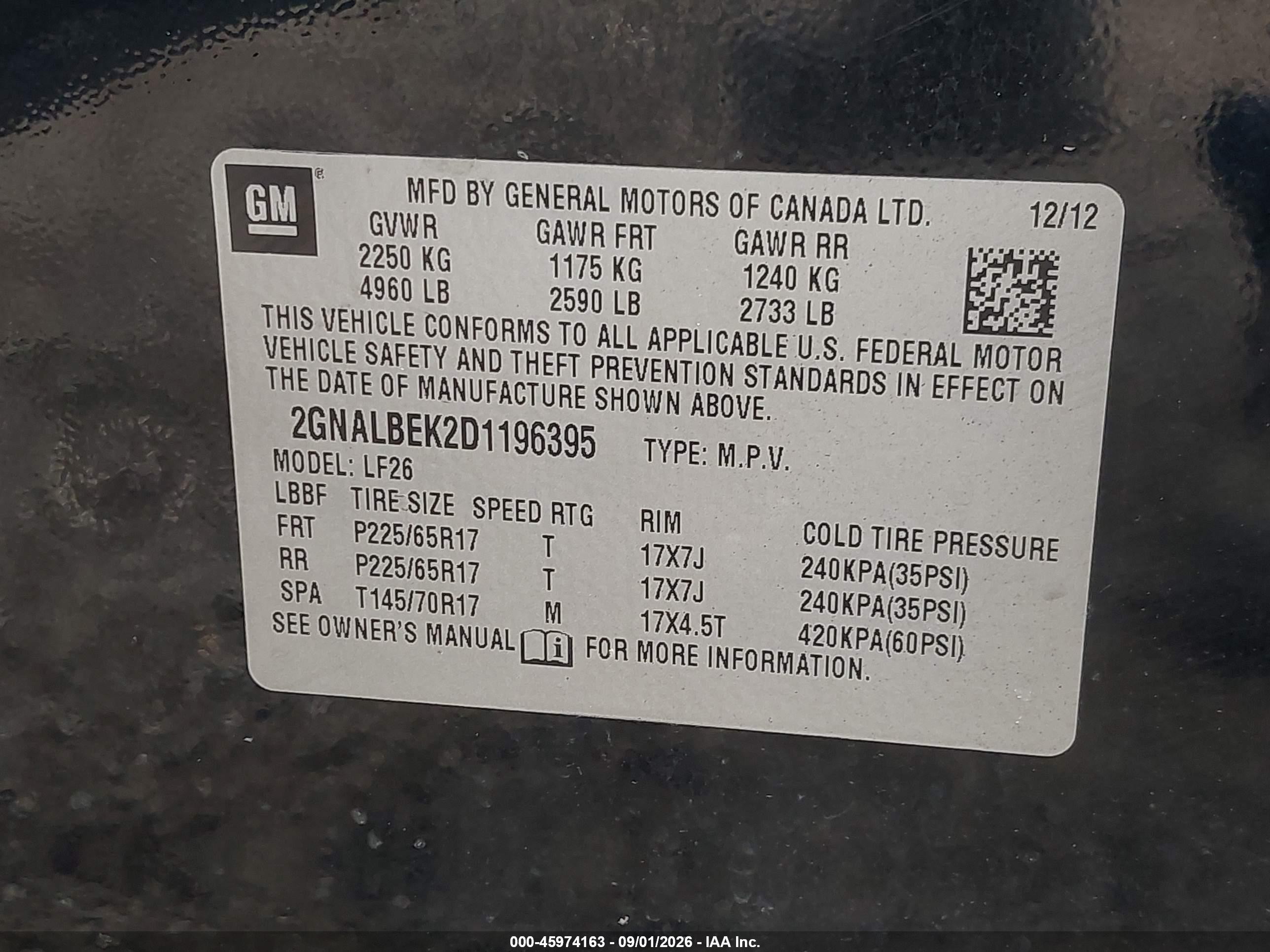 2013 Chevrolet Equinox Ls Черный vin: 2GNALBEK2D1196395