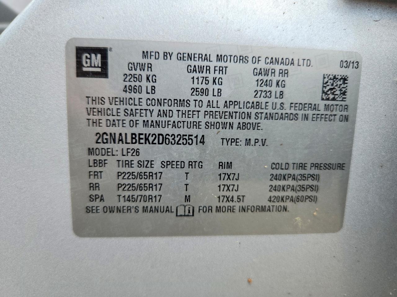 2013 Chevrolet Equinox Silver vin: 2GNALBEK2D6325514