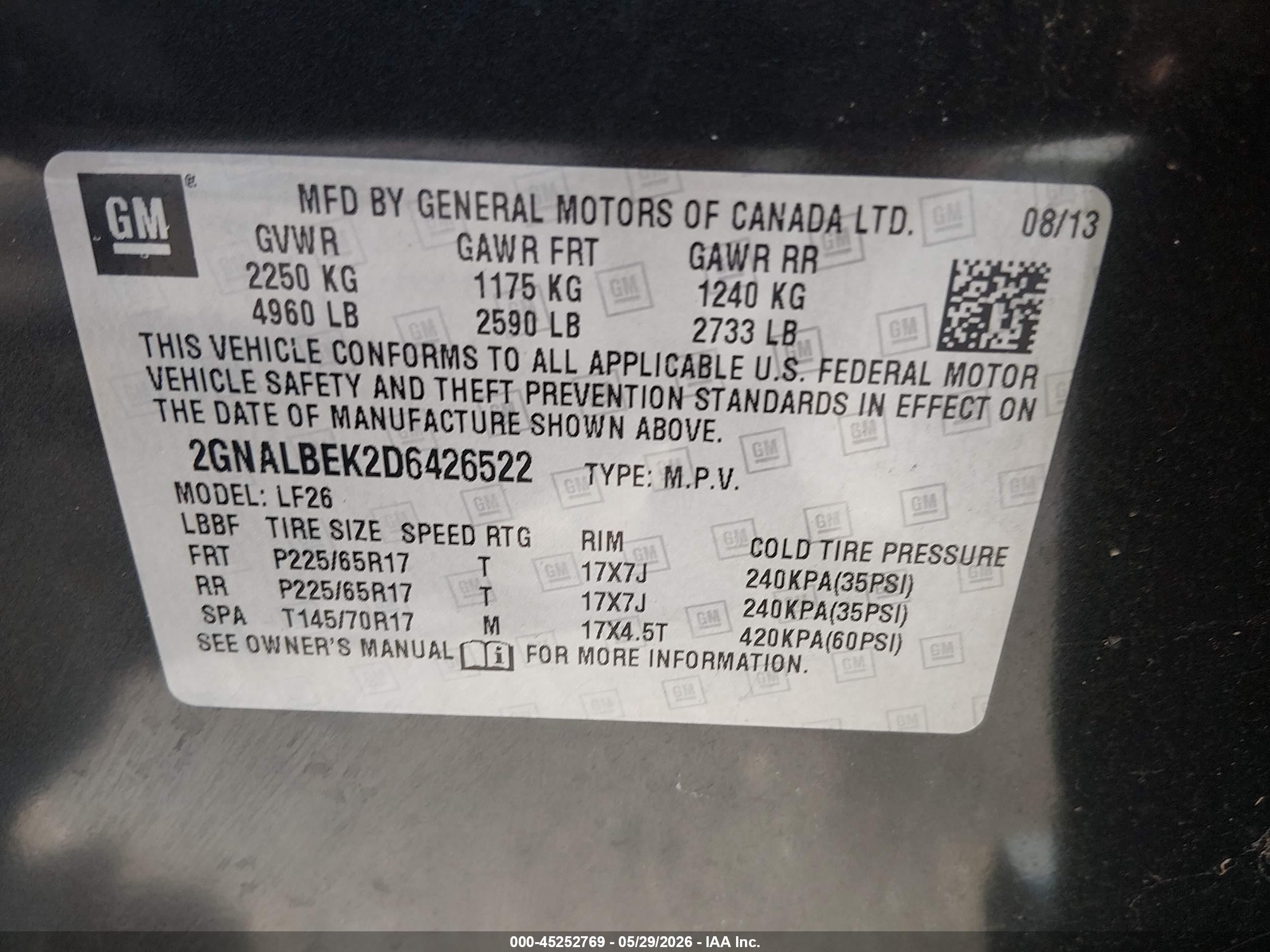 2013 Chevrolet Equinox Ls Gray vin: 2GNALBEK2D6426522