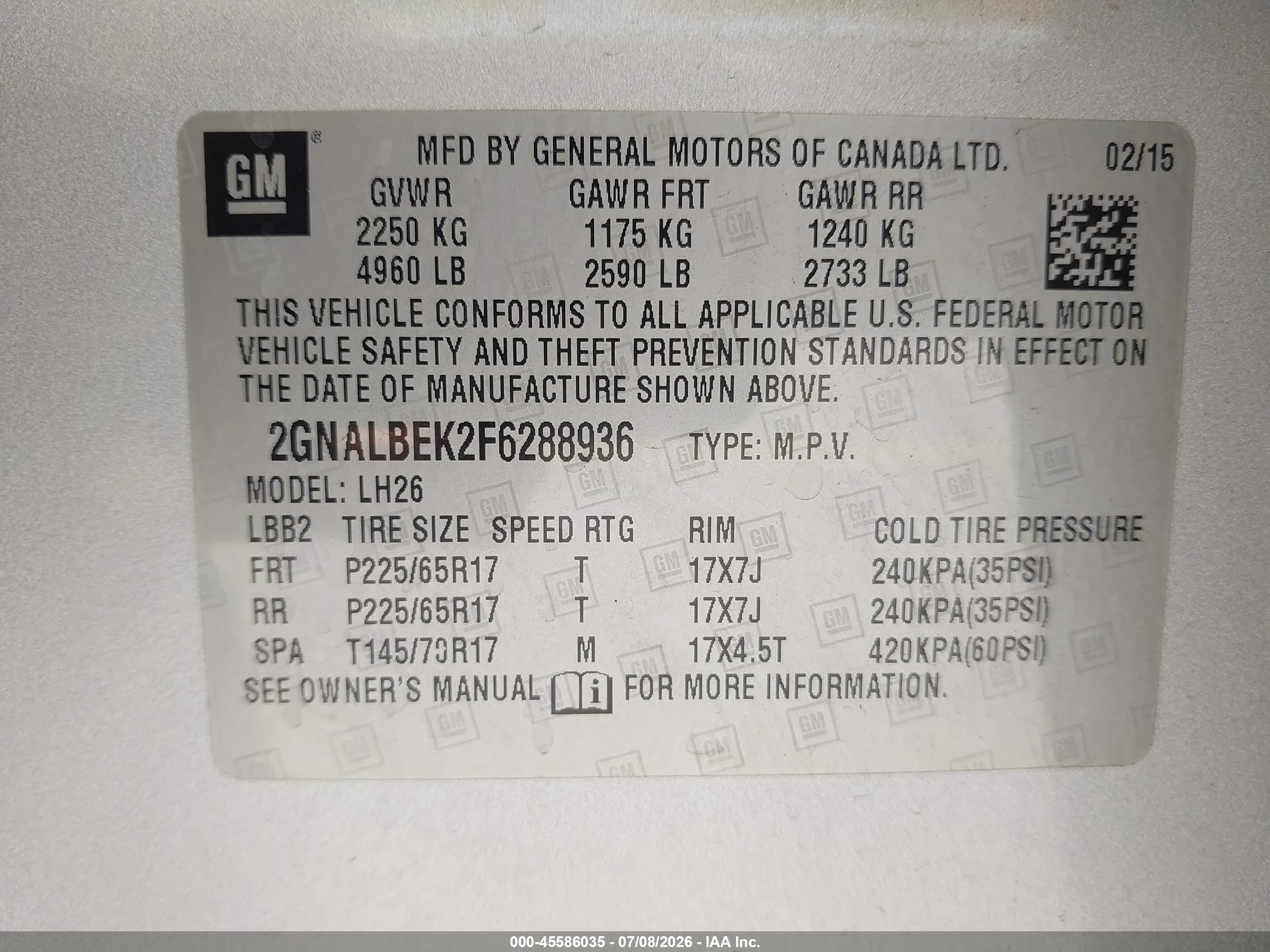 2015 Chevrolet Equinox Lt Silver vin: 2GNALBEK2F6288936