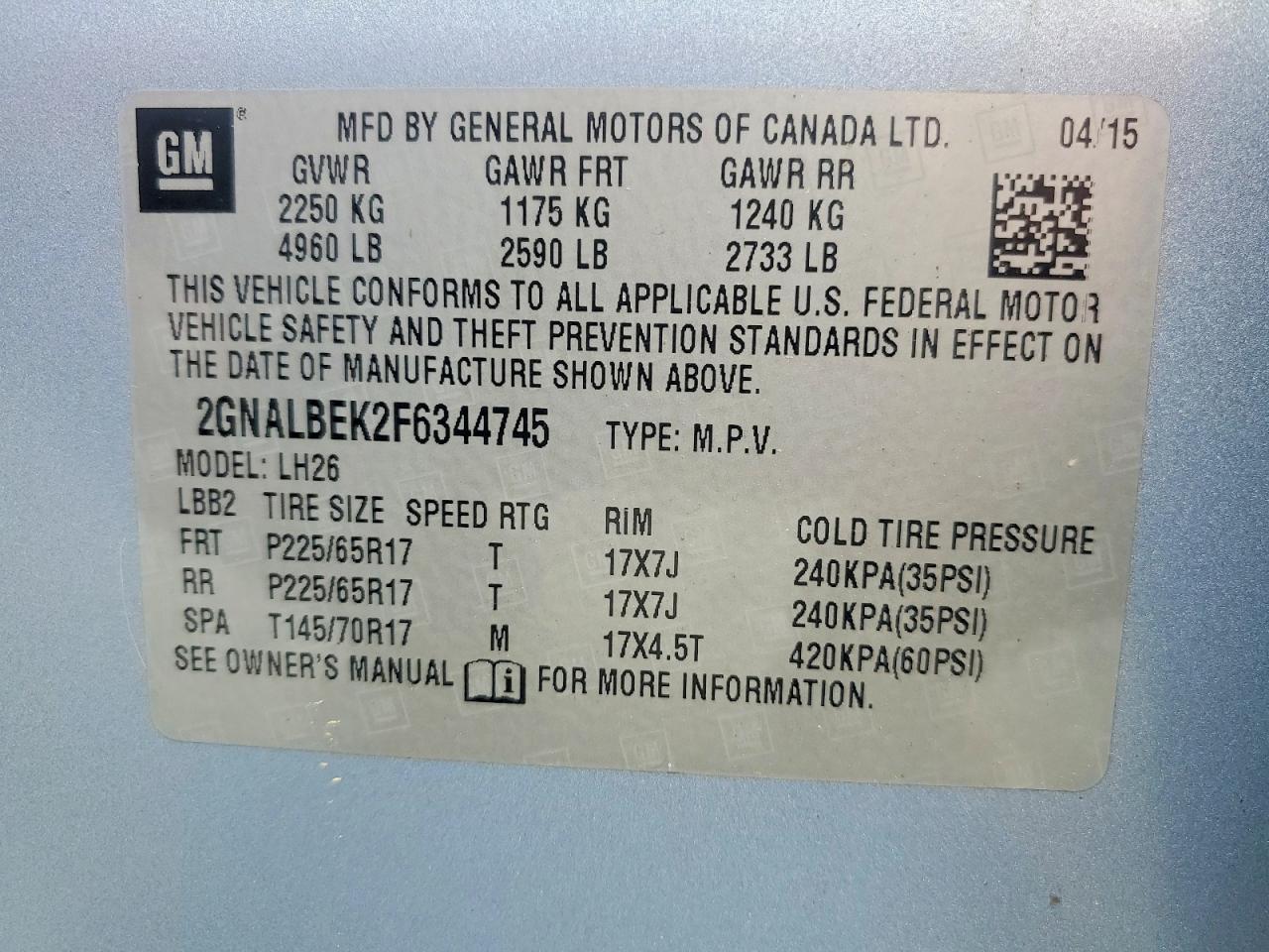 2015 Chevrolet Equinox Lt Silver vin: 2GNALBEK2F6344745