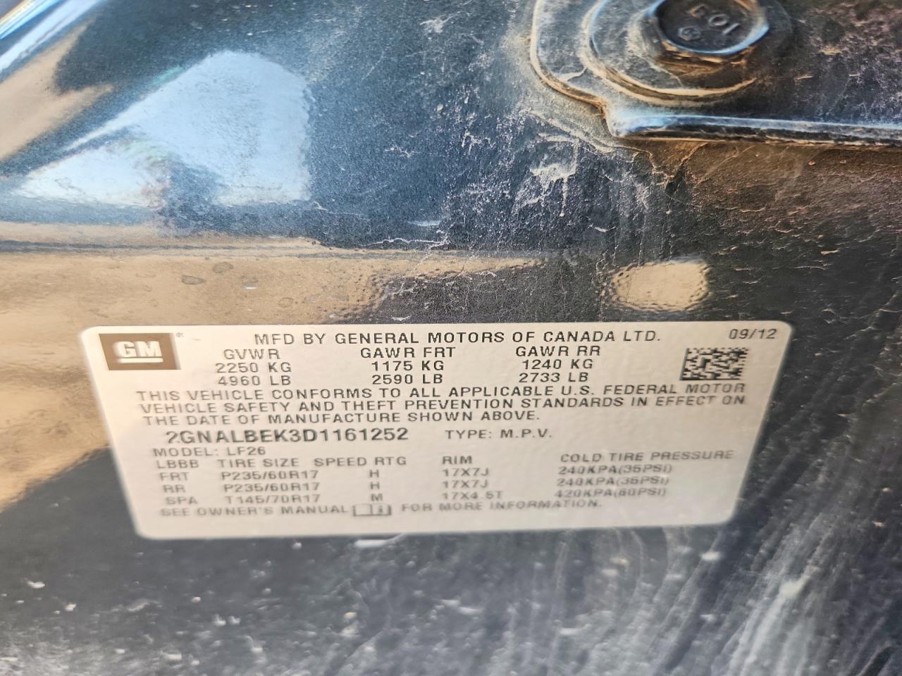2013 Chevrolet Equinox Ls Charcoal vin: 2GNALBEK3D1161252