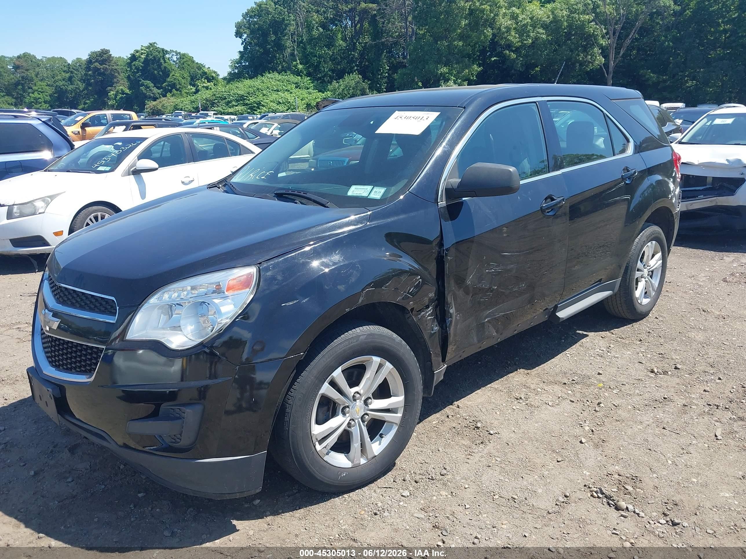 2013 Chevrolet Equinox Ls Black vin: 2GNALBEK3D1269130