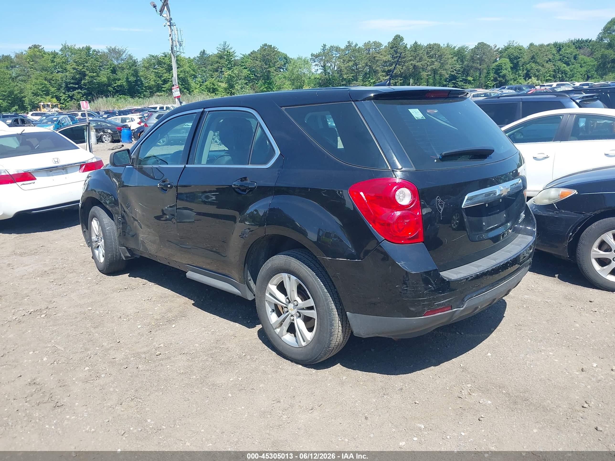 2013 Chevrolet Equinox Ls Black vin: 2GNALBEK3D1269130