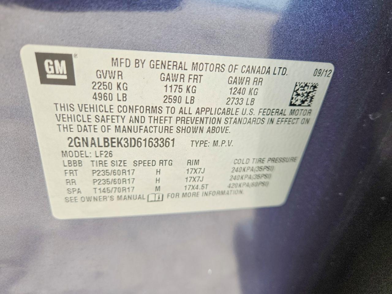 2013 Chevrolet Equinox Ls Blue vin: 2GNALBEK3D6163361