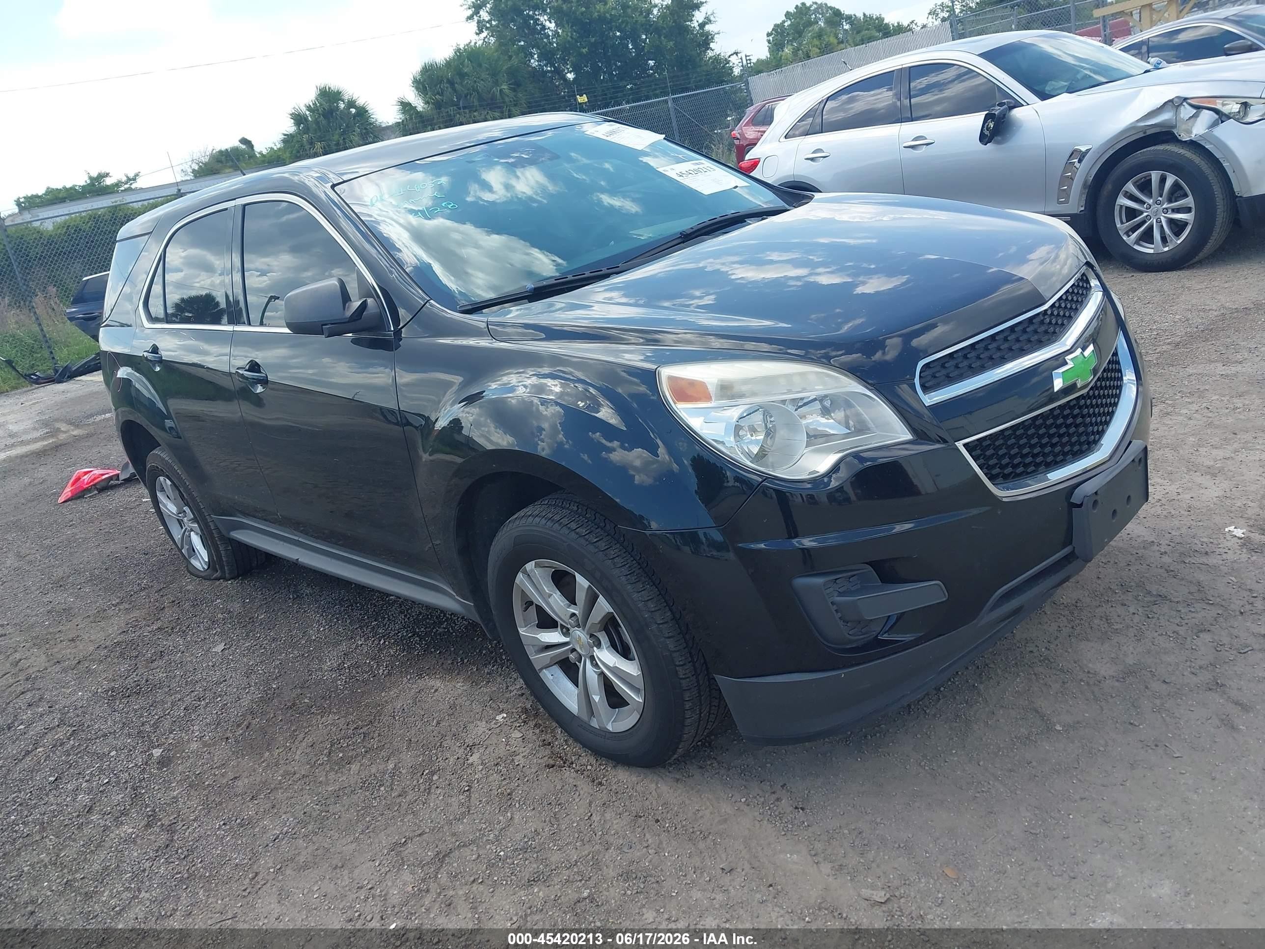 2013 Chevrolet Equinox Ls Black vin: 2GNALBEK3D6206032