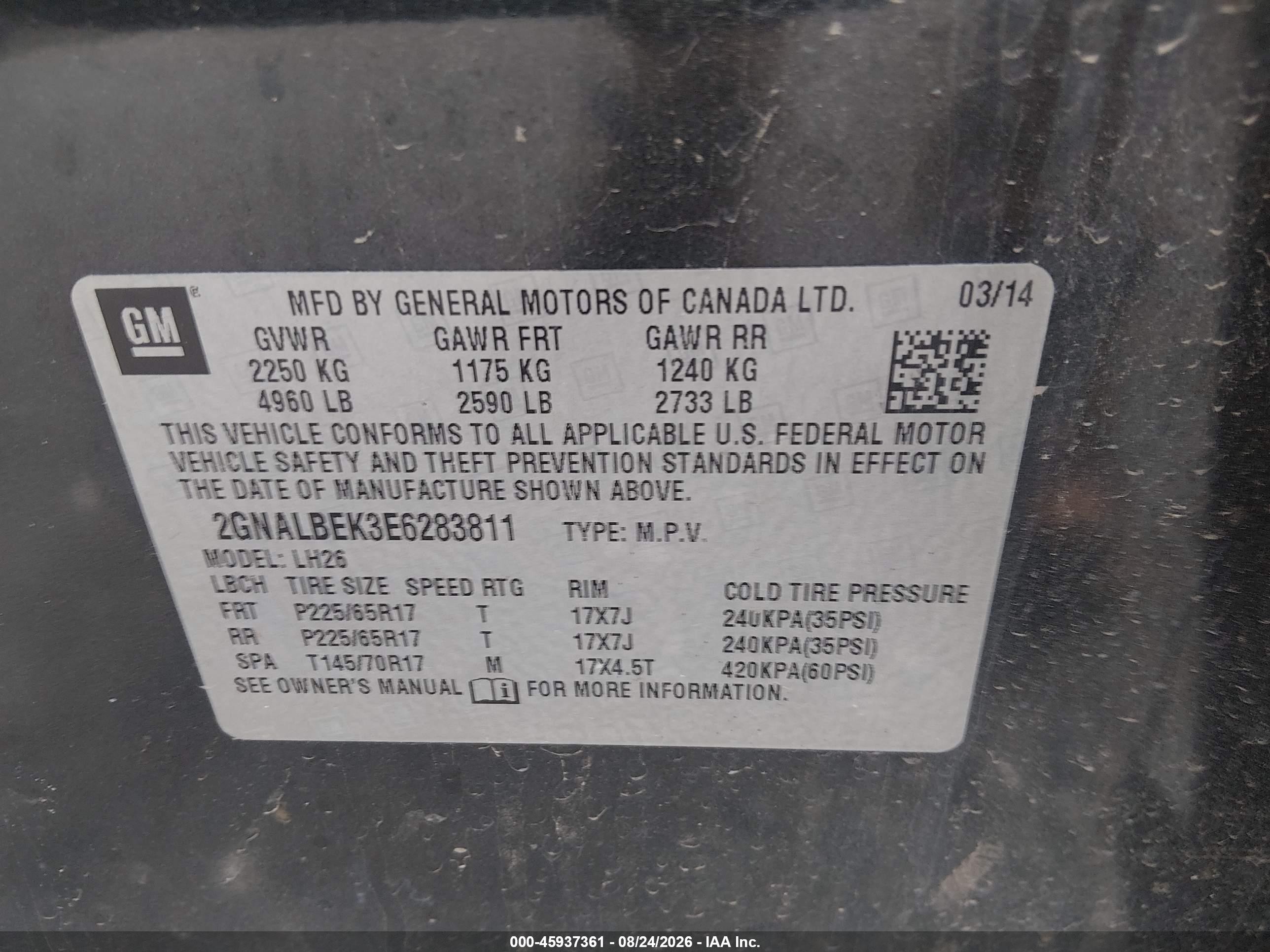 2014 Chevrolet Equinox Lt Серый vin: 2GNALBEK3E6283811