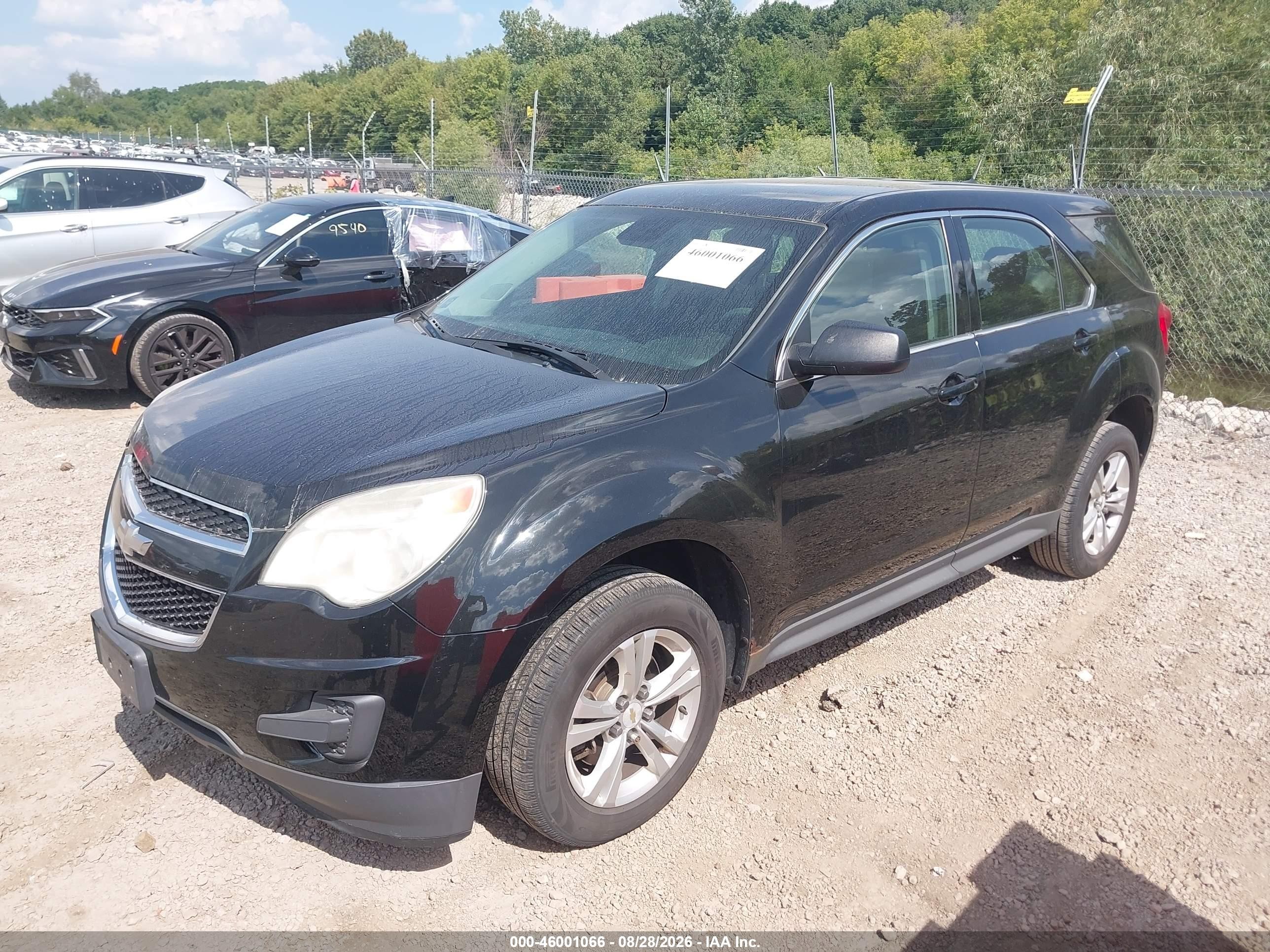 2012 Chevrolet Equinox Ls Black vin: 2GNALBEK4C1292480